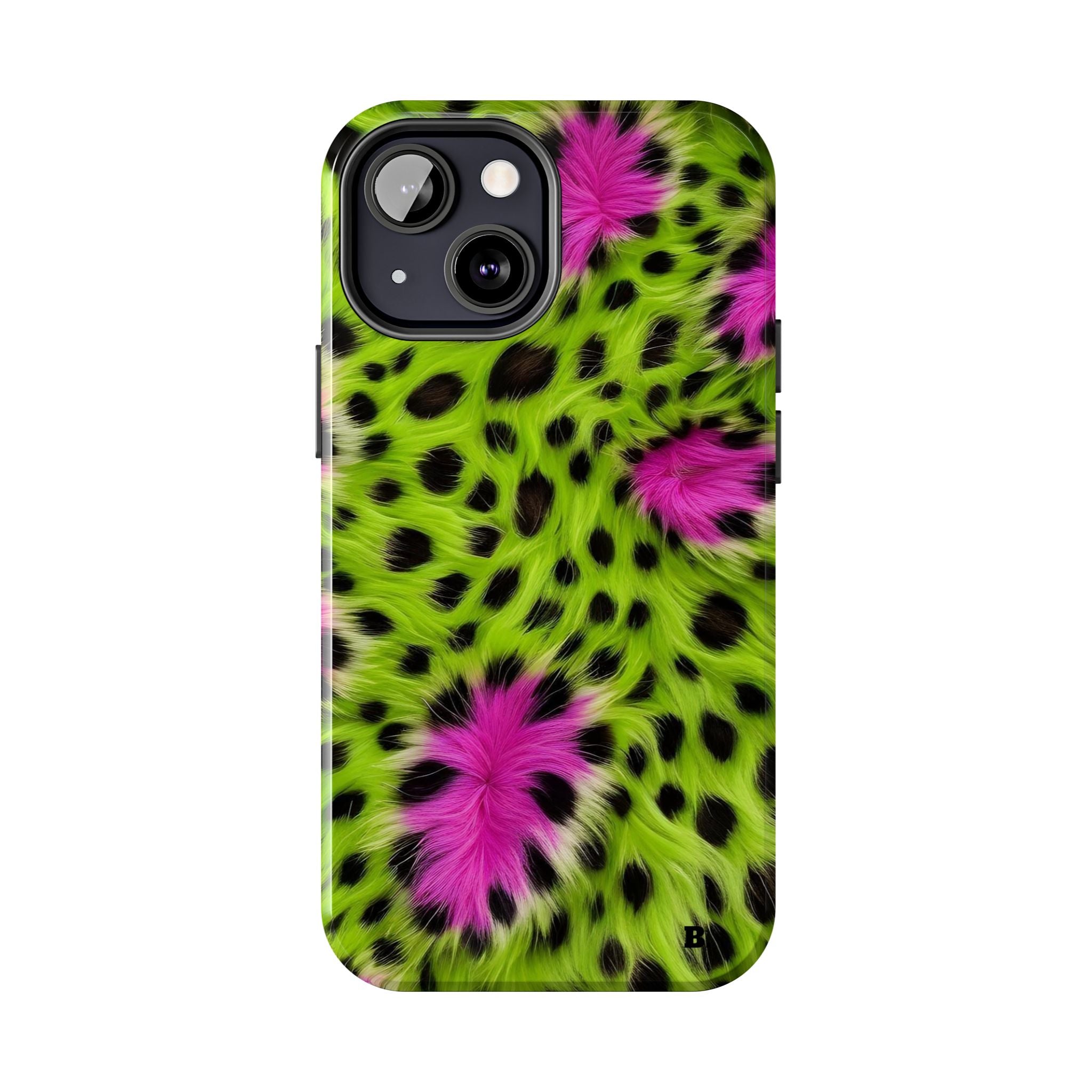 Bold Green & Pink Animal Fur Case