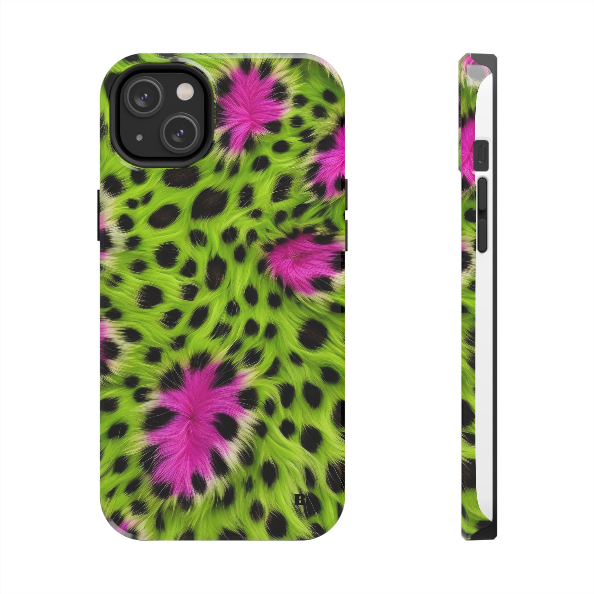 Bold Green & Pink Animal Fur Case