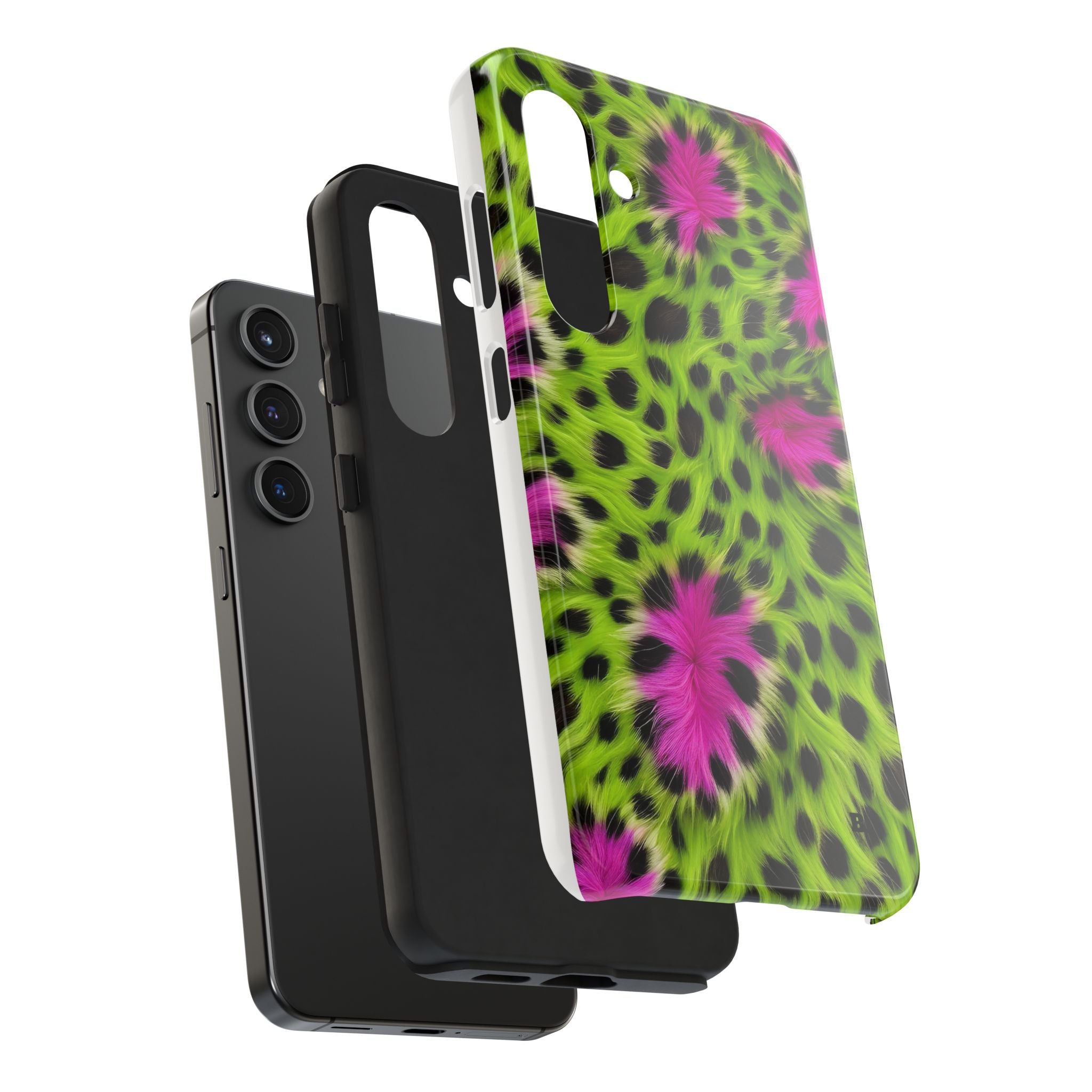 Bold Green & Pink Animal Fur Case