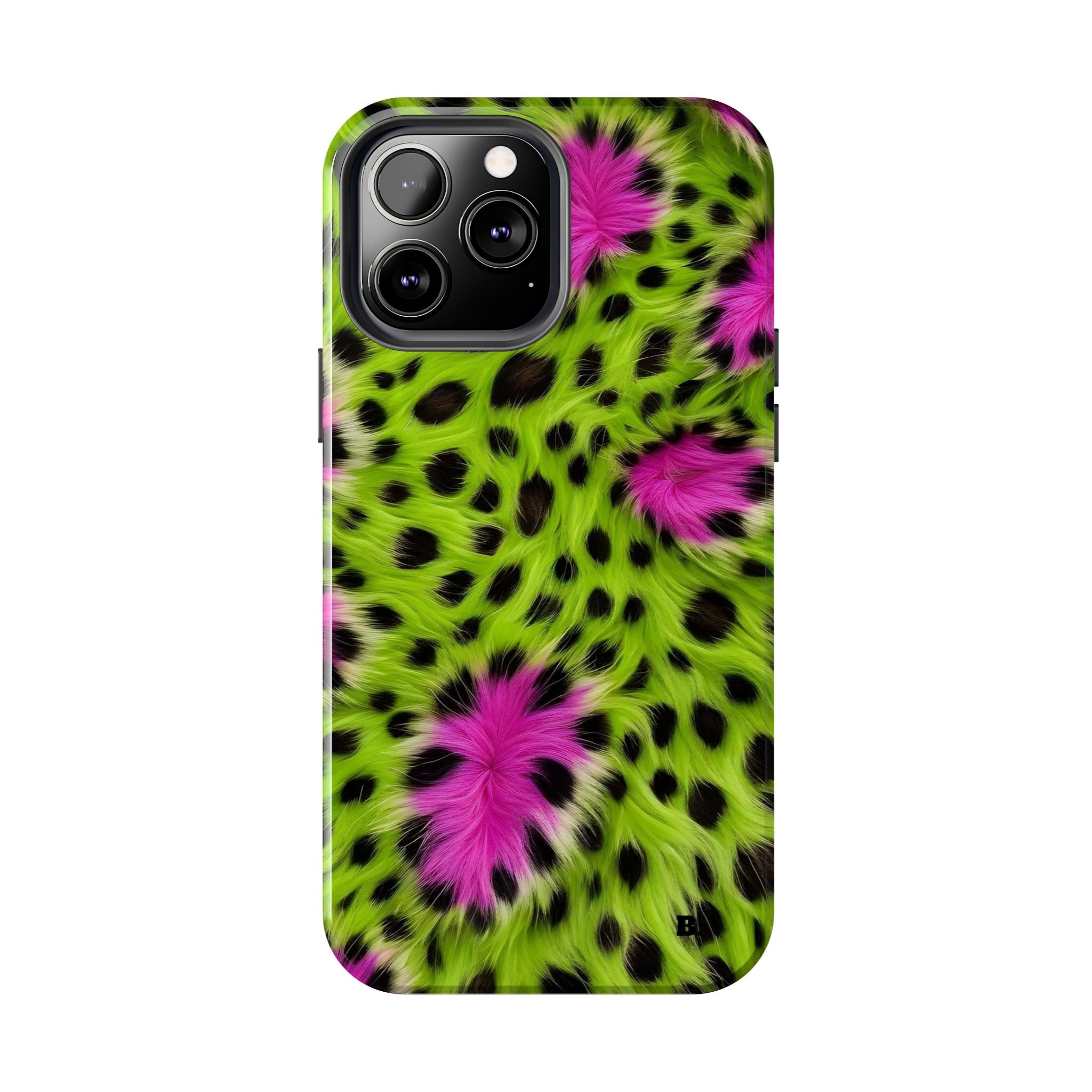 Bold Green & Pink Animal Fur Case