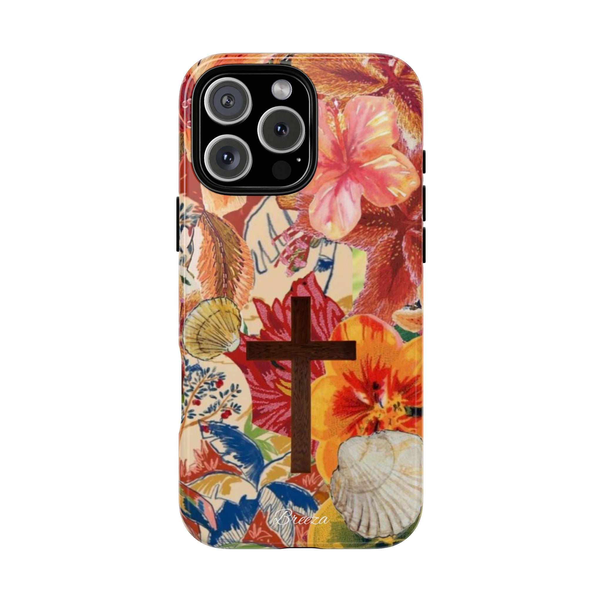 Floral Phone Case with Cross