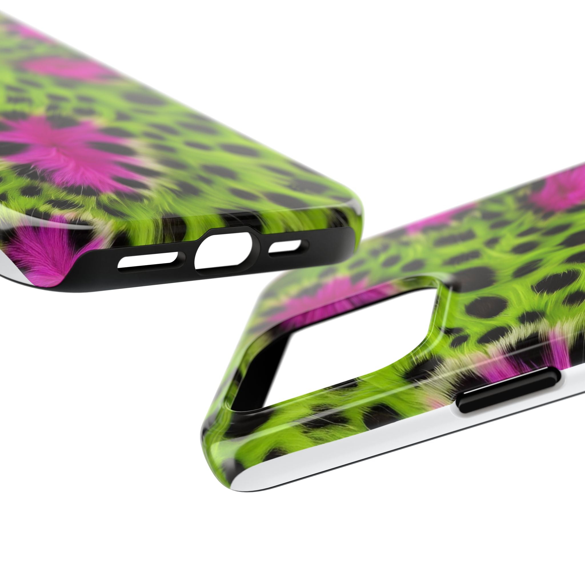 Bold Green & Pink Animal Fur Case