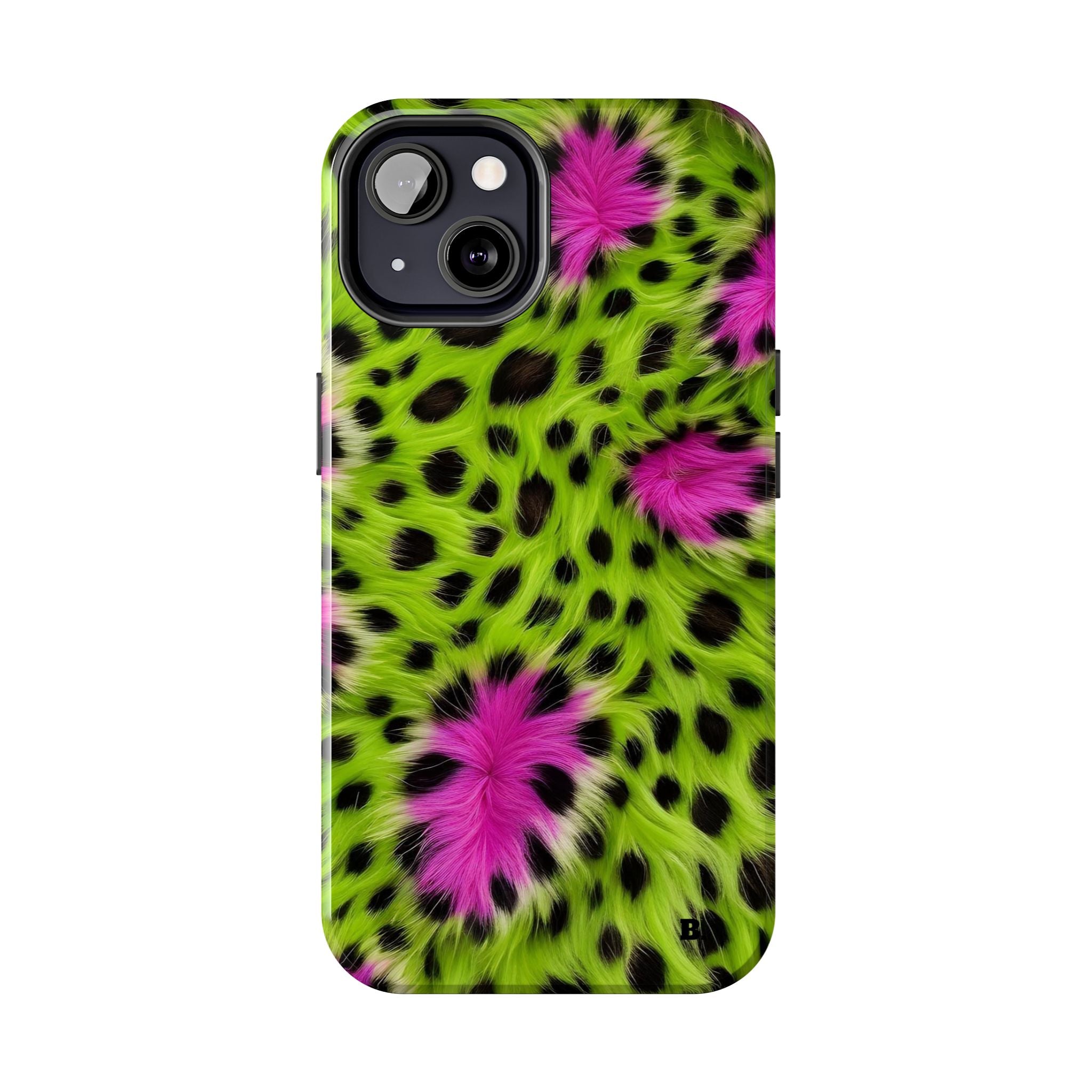 Bold Green & Pink Animal Fur Case
