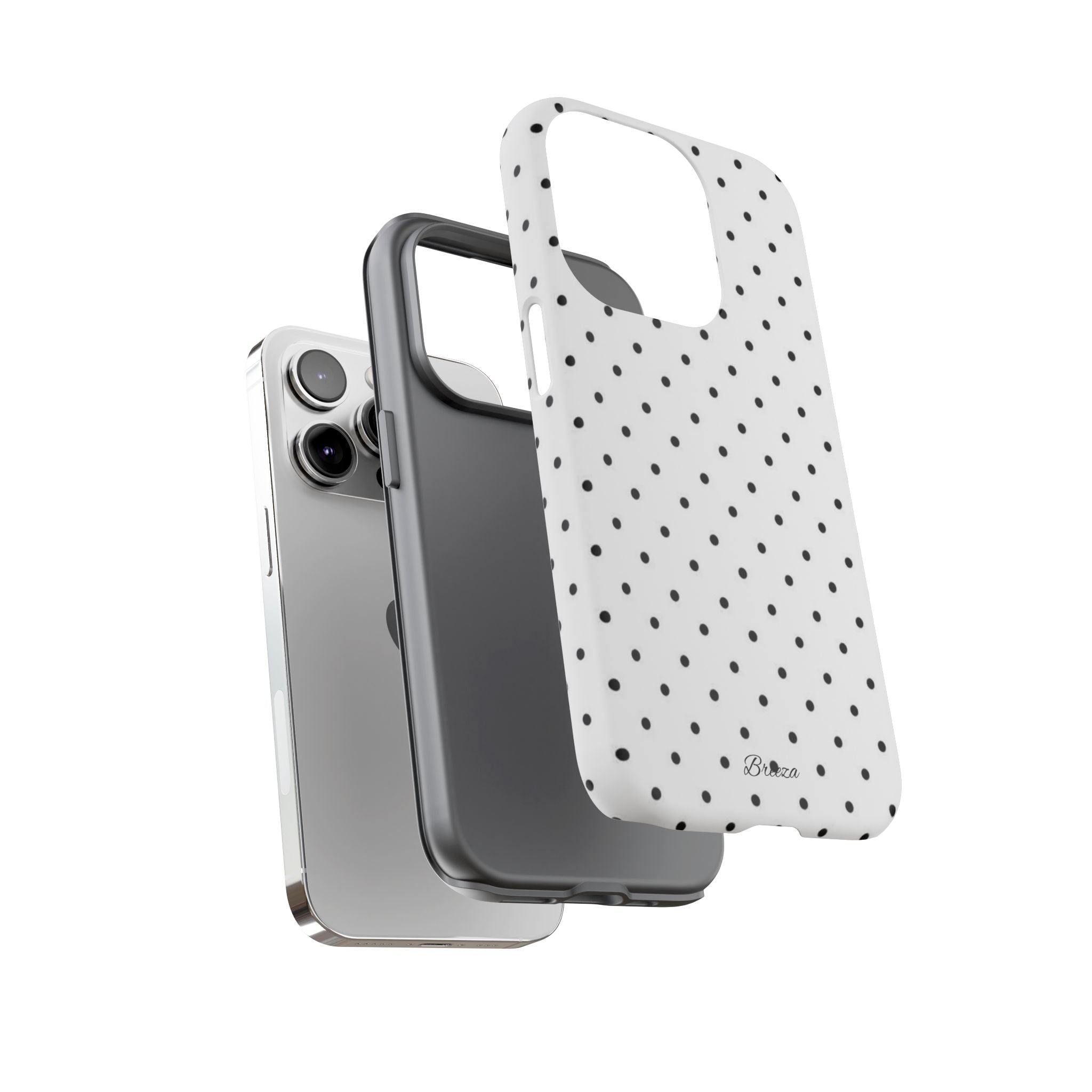 White & Black Polka Dot Phone Case