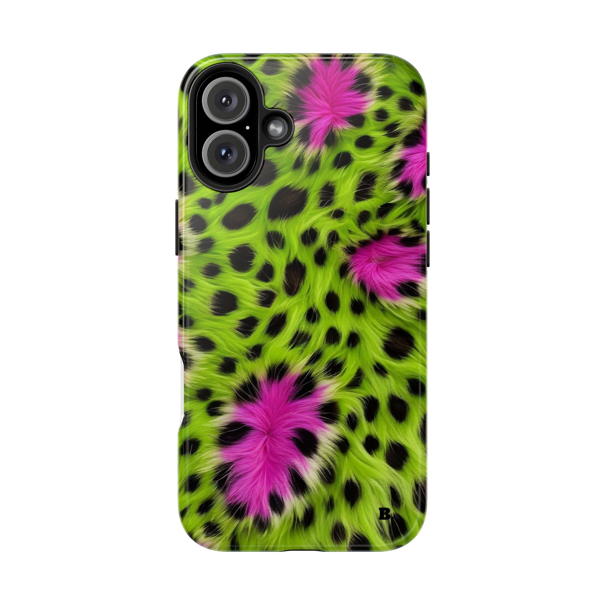 Bold Green & Pink Animal Fur Case