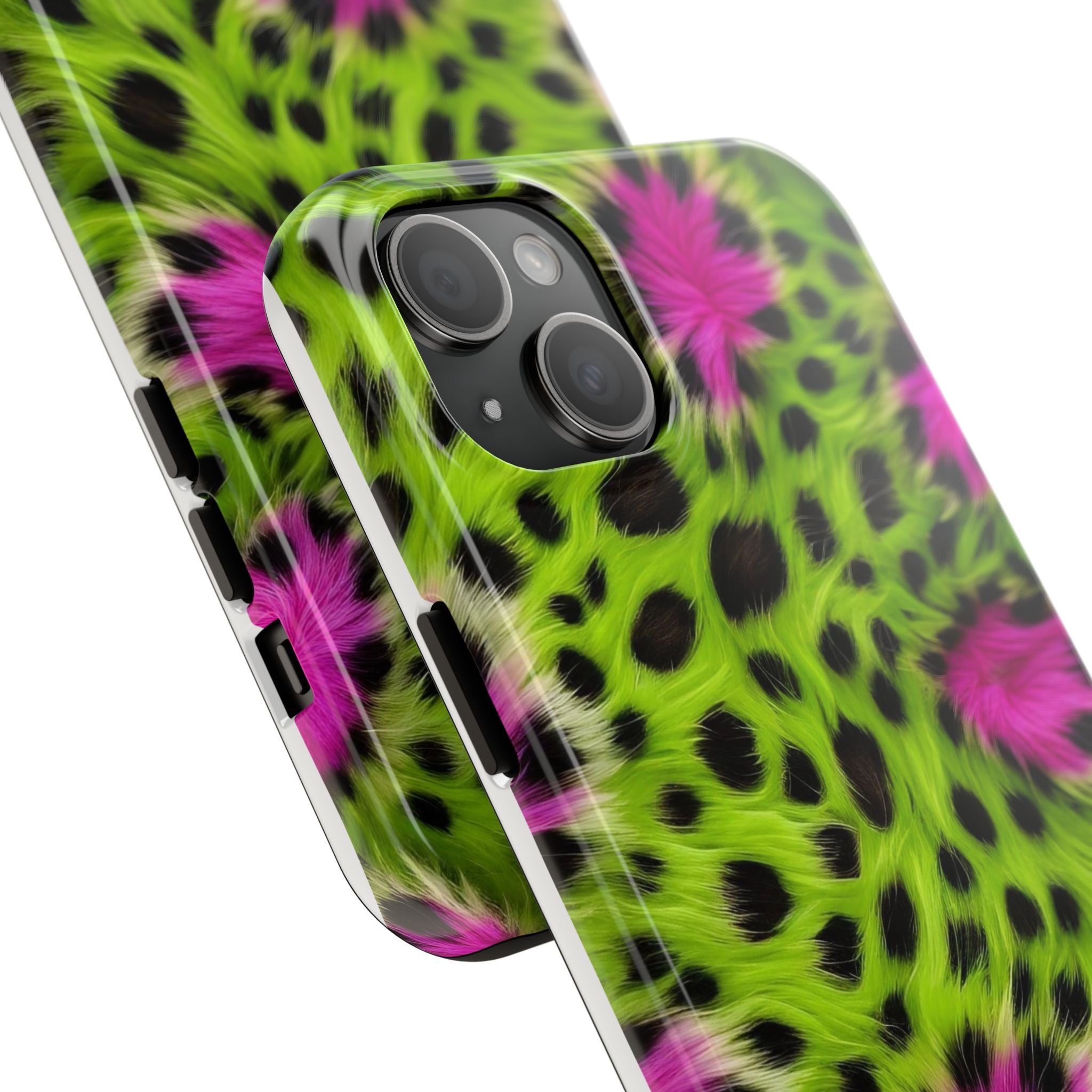 Bold Green & Pink Animal Fur Case