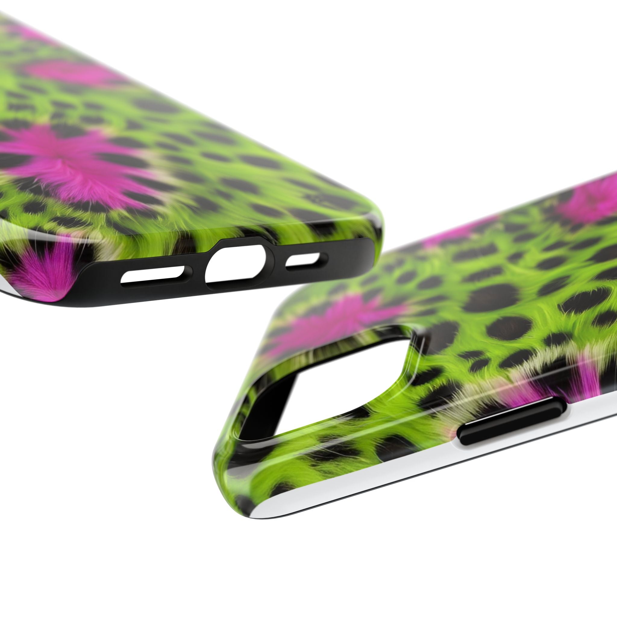 Bold Green & Pink Animal Fur Case