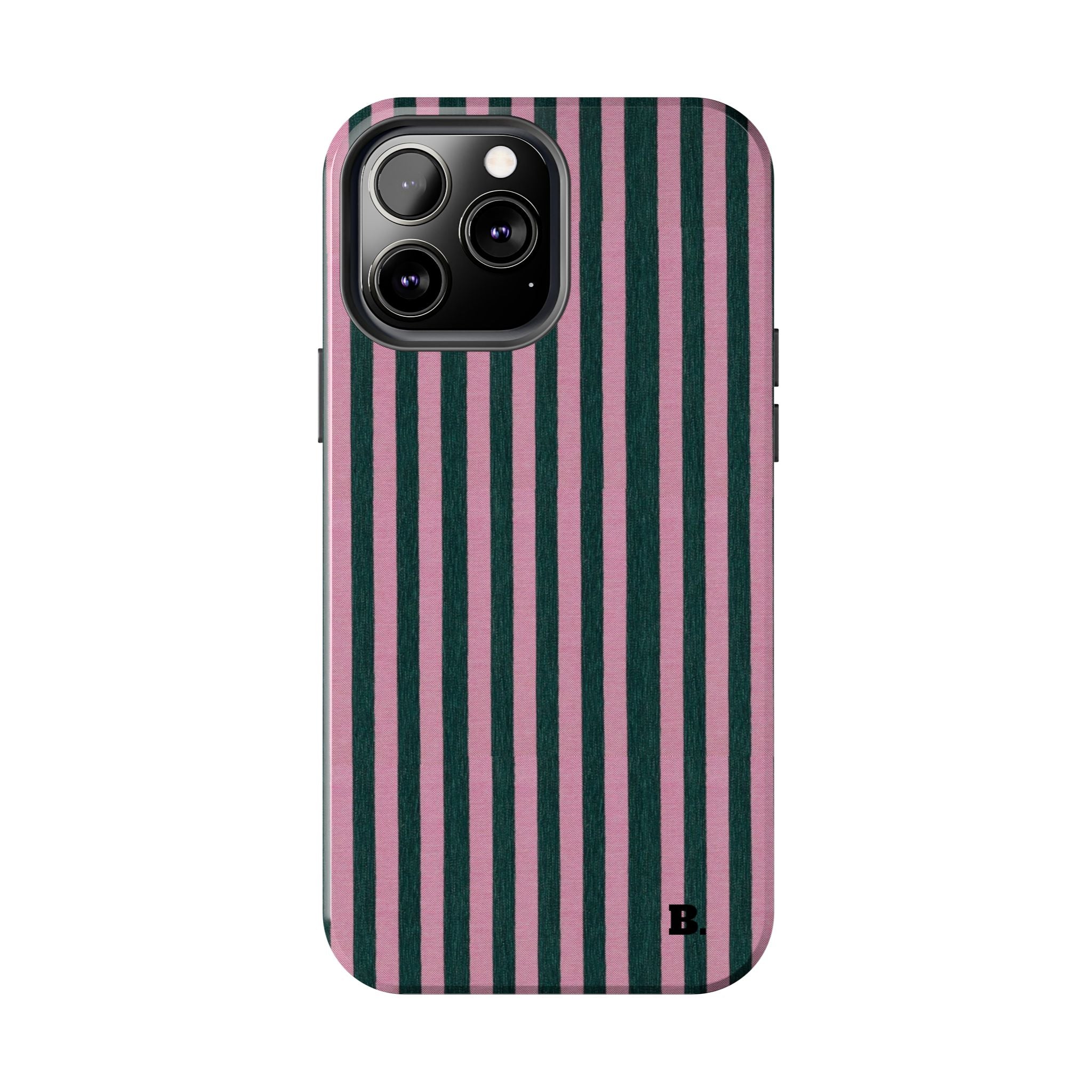 Pink & Green Striped Case