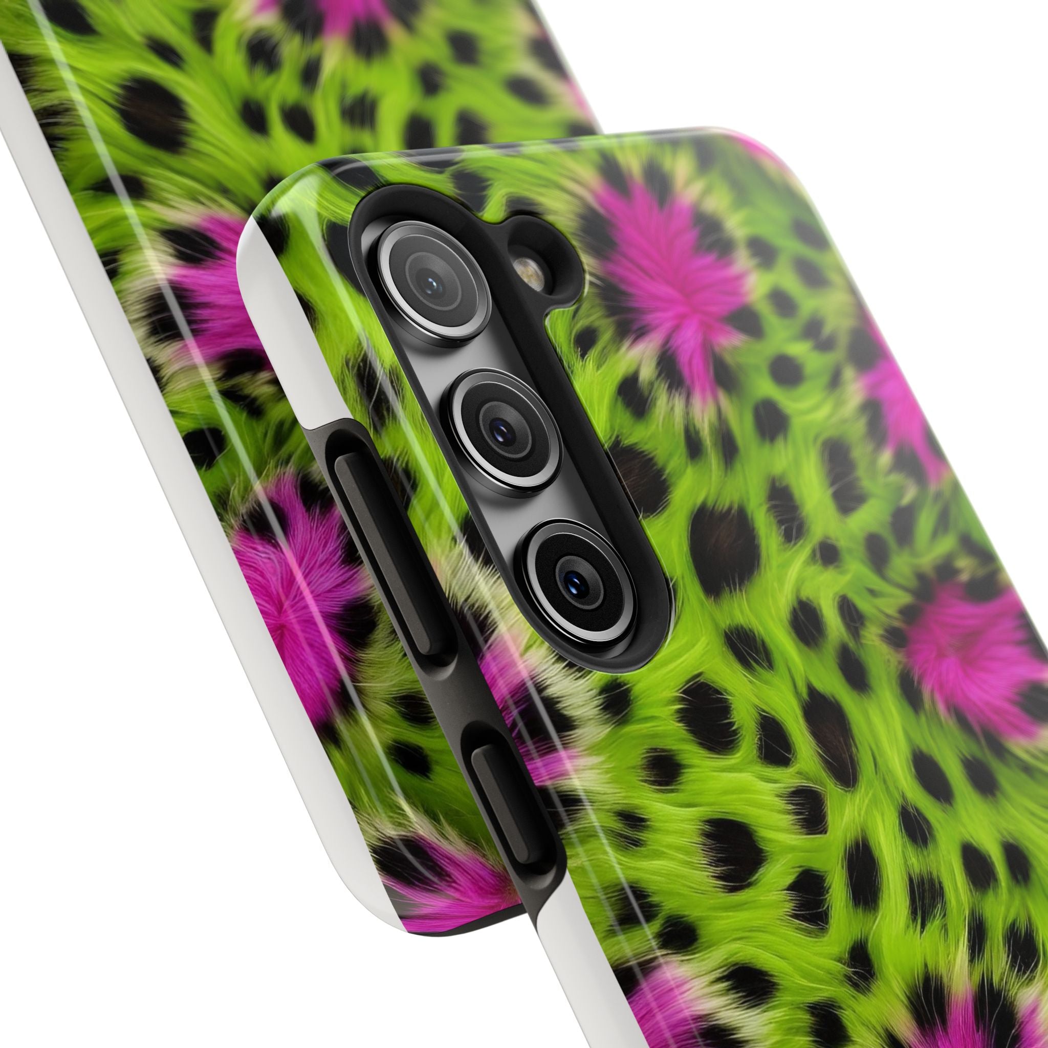 Bold Green & Pink Animal Fur Case