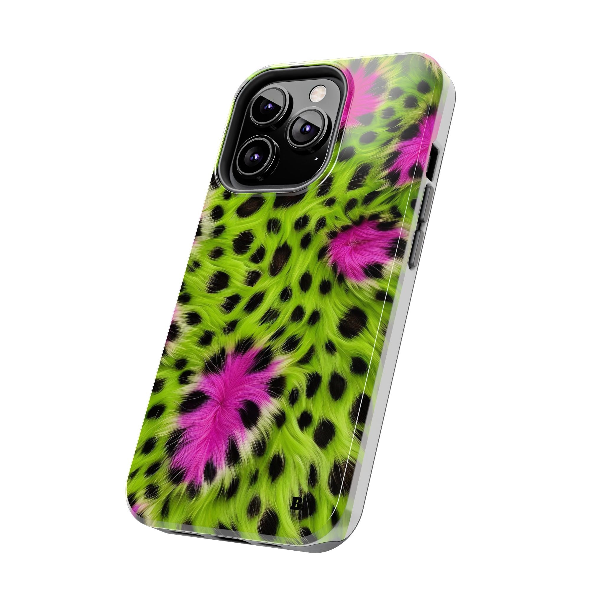 Bold Green & Pink Animal Fur Case