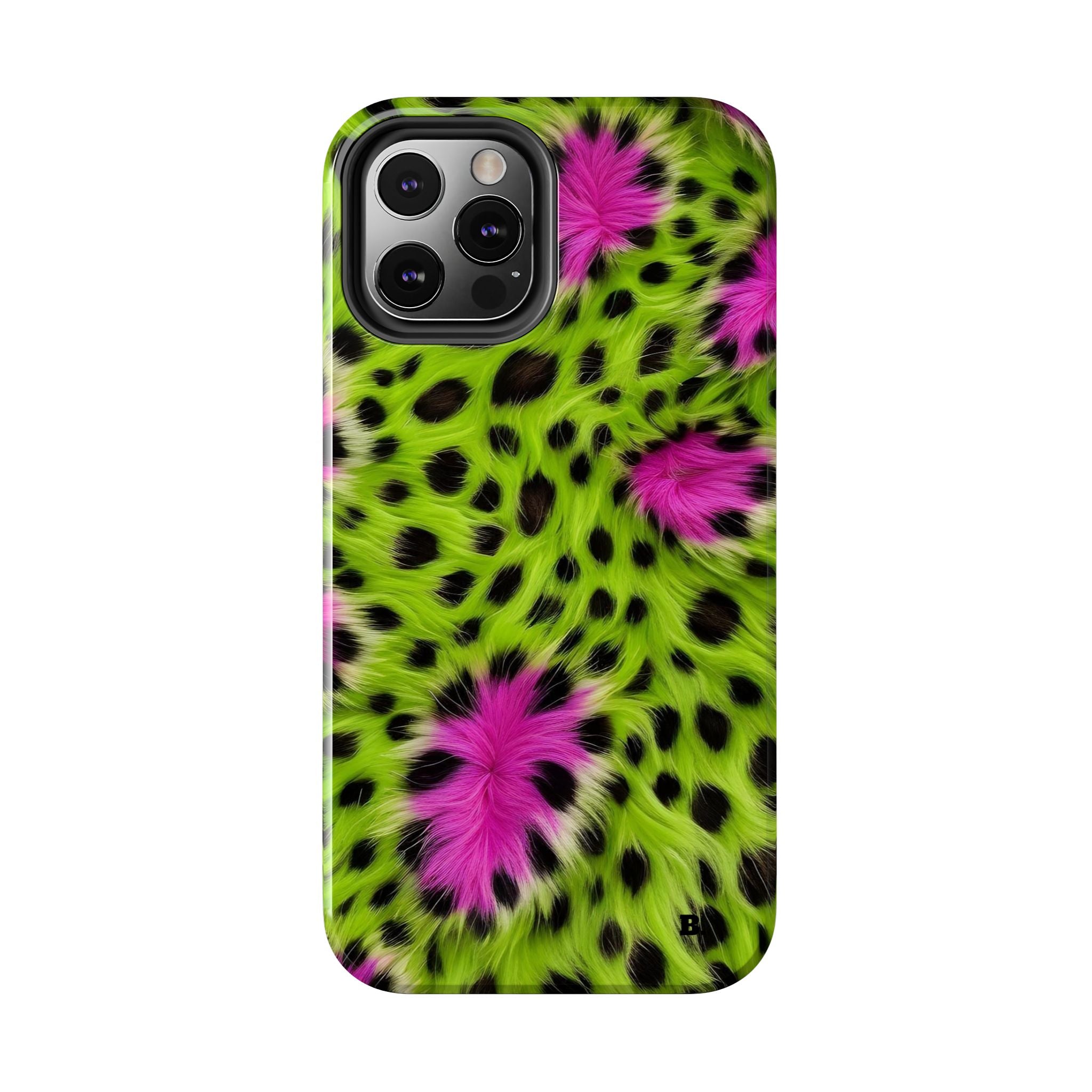 Bold Green & Pink Animal Fur Case