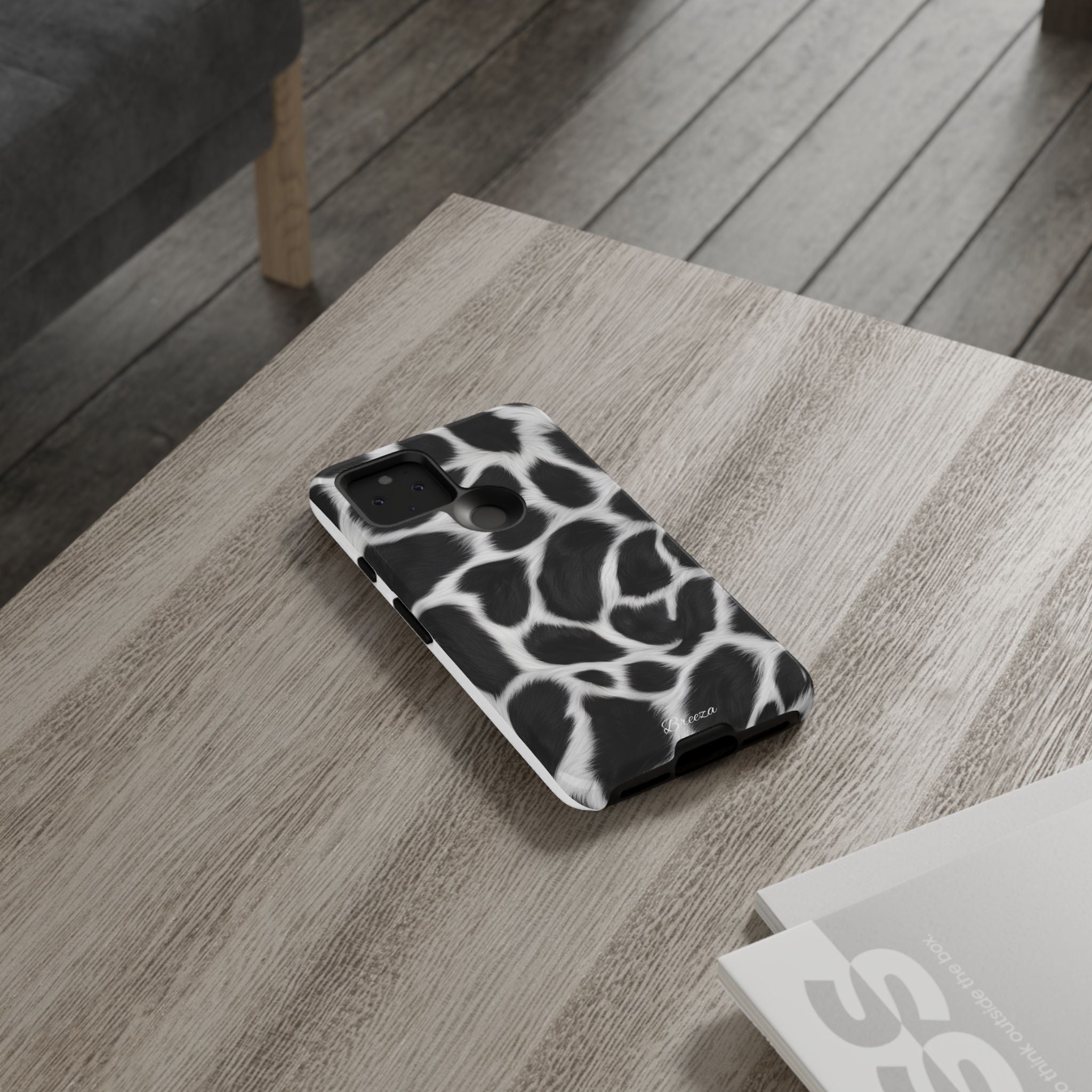Furry Cow Print Phone Case