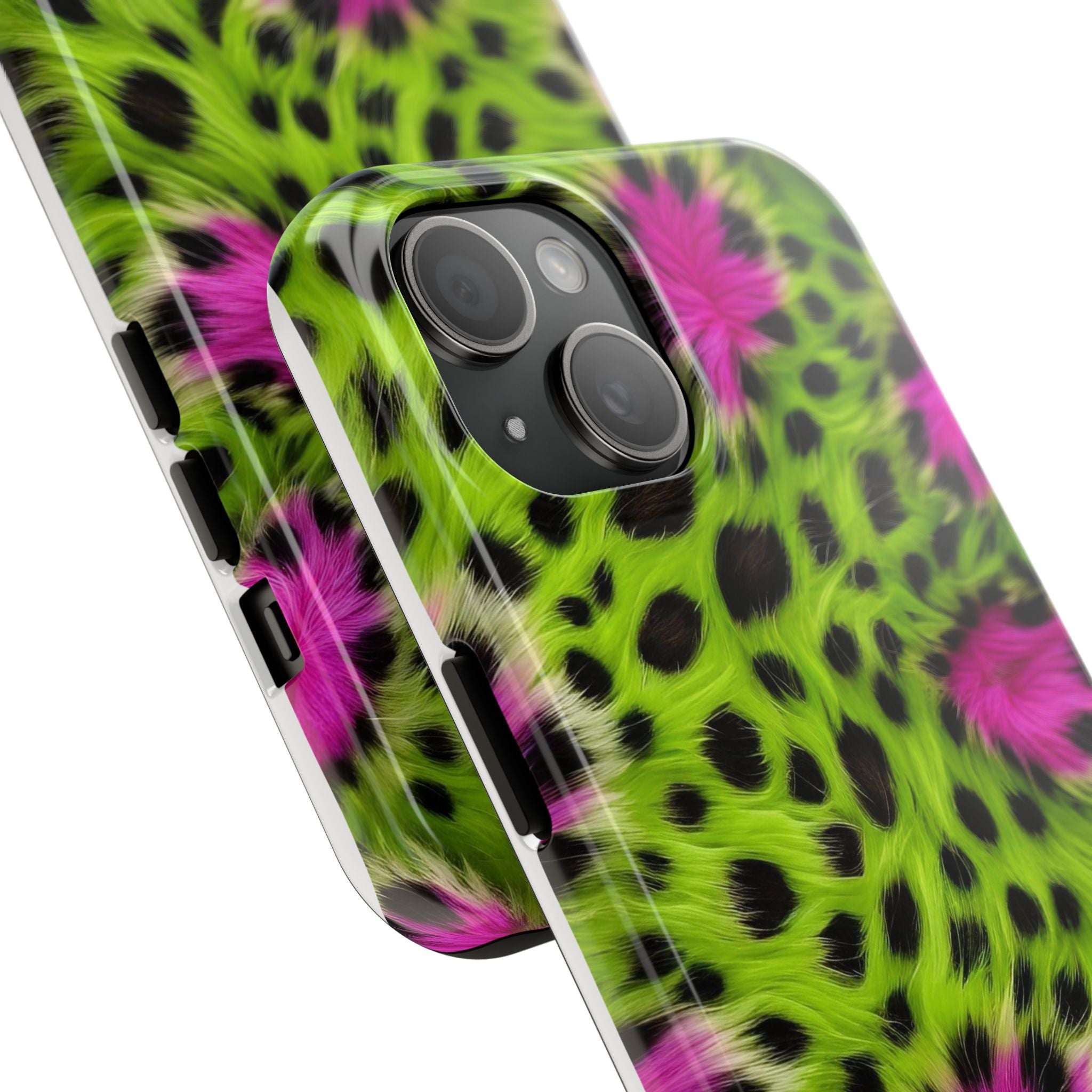 Bold Green & Pink Animal Fur Case