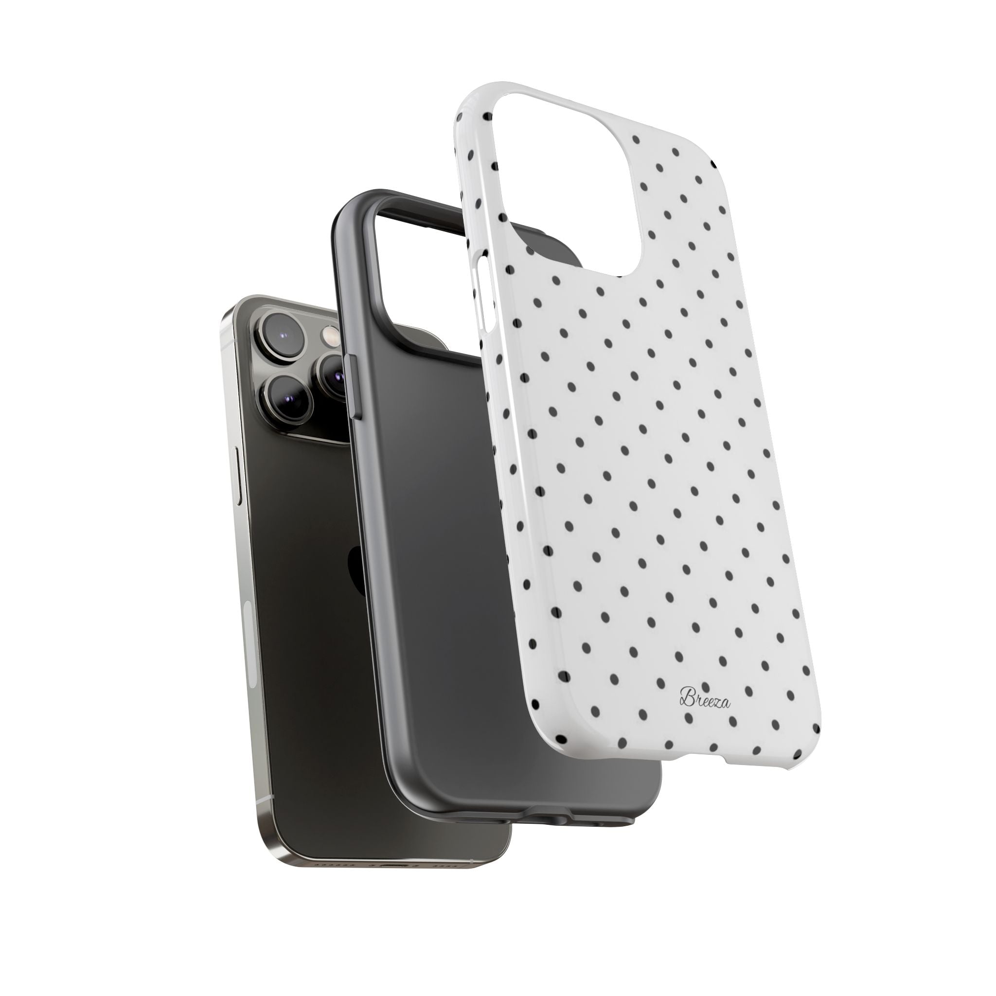 White & Black Polka Dot Phone Case