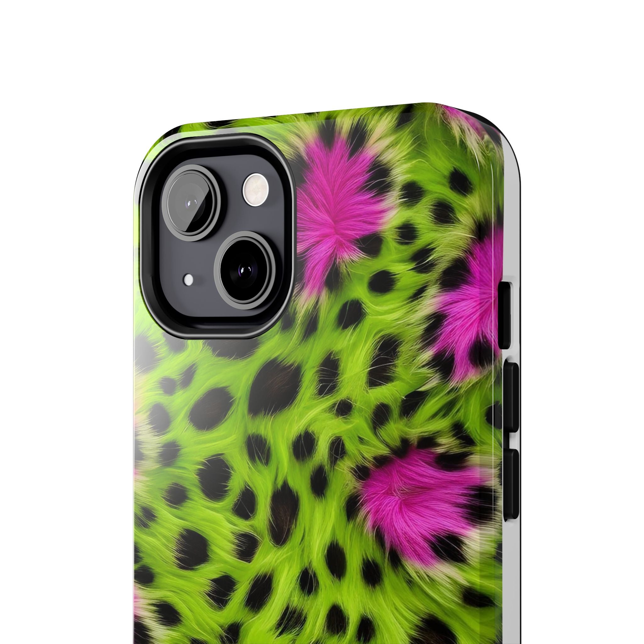 Bold Green & Pink Animal Fur Case