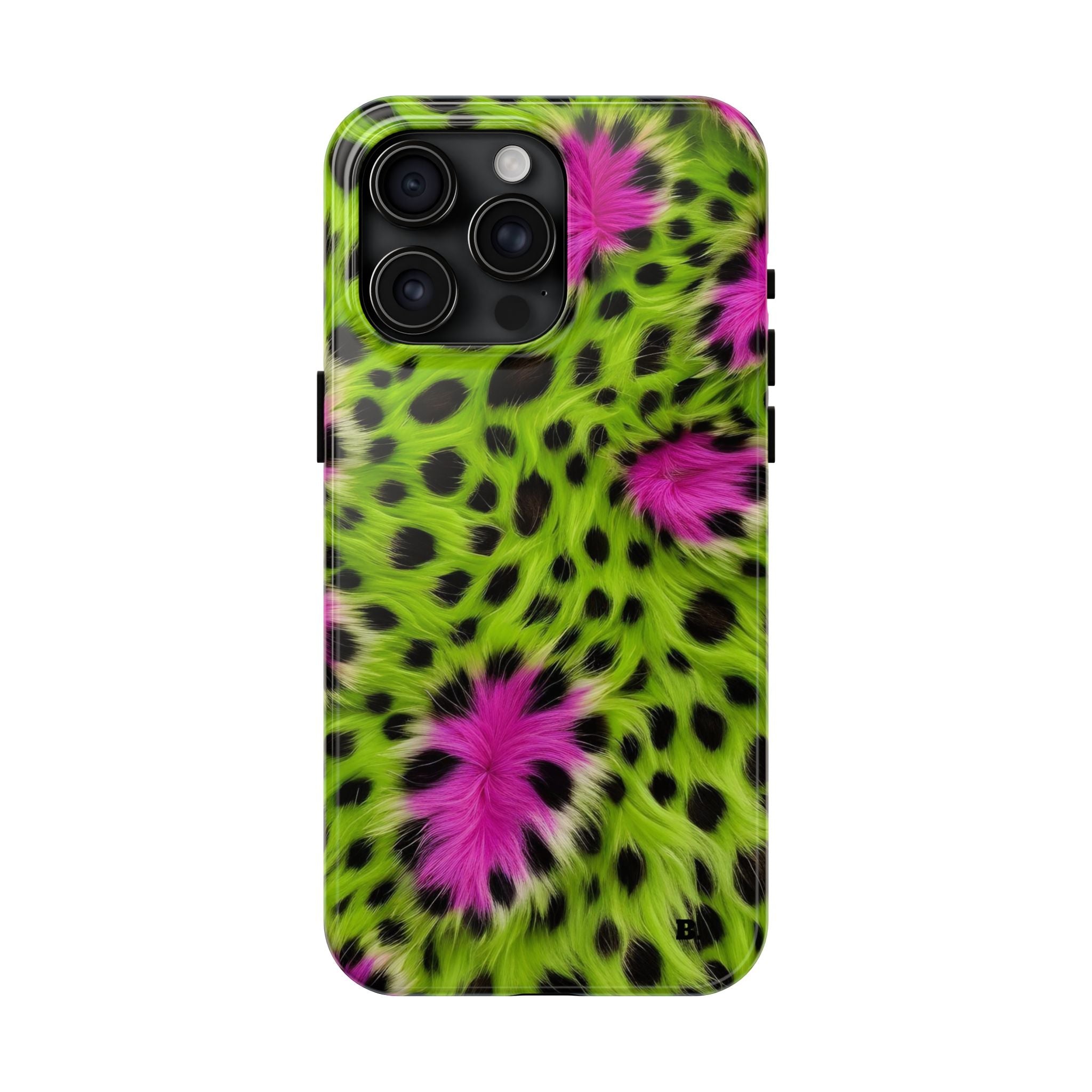 Bold Green & Pink Animal Fur Case