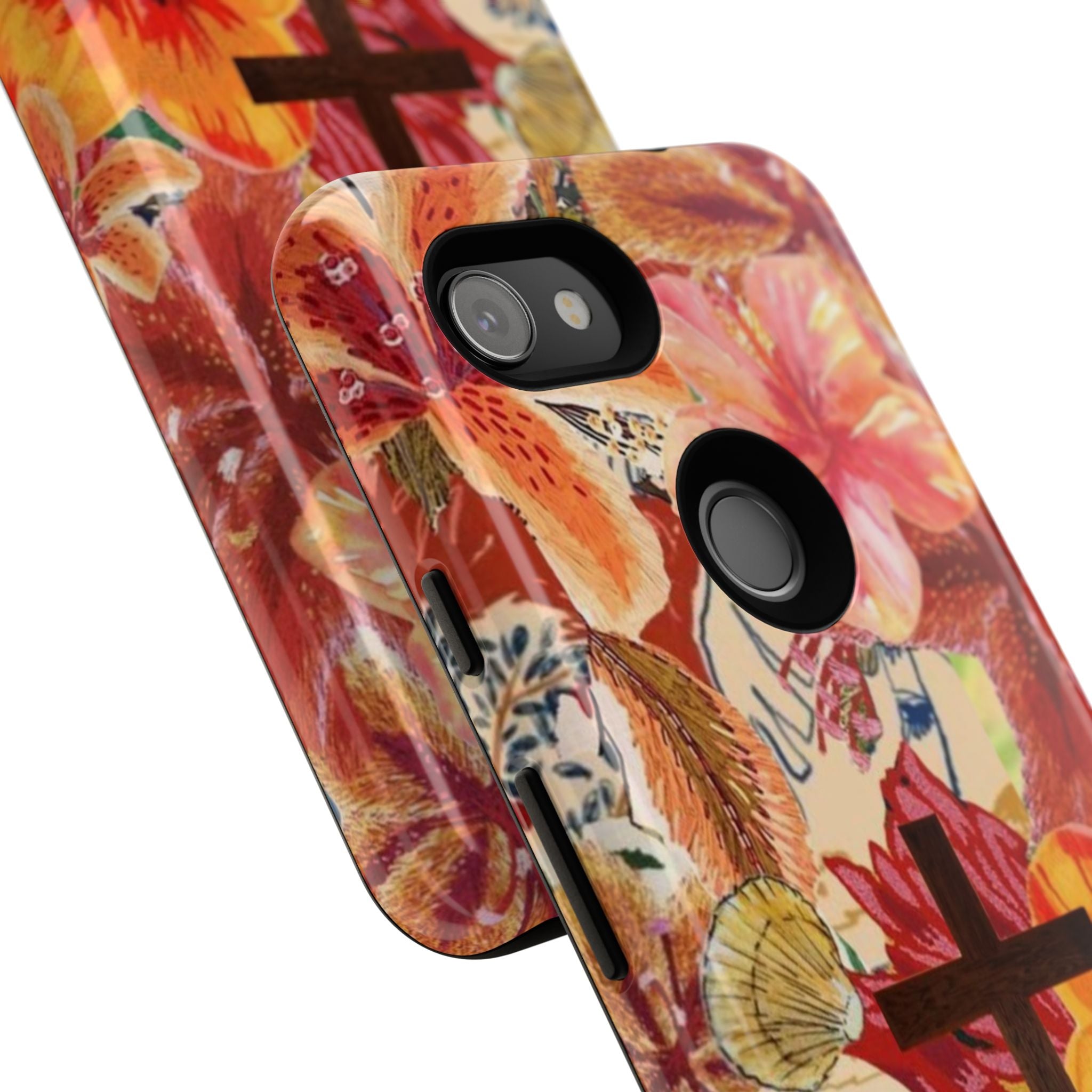 Floral Phone Case with Cross