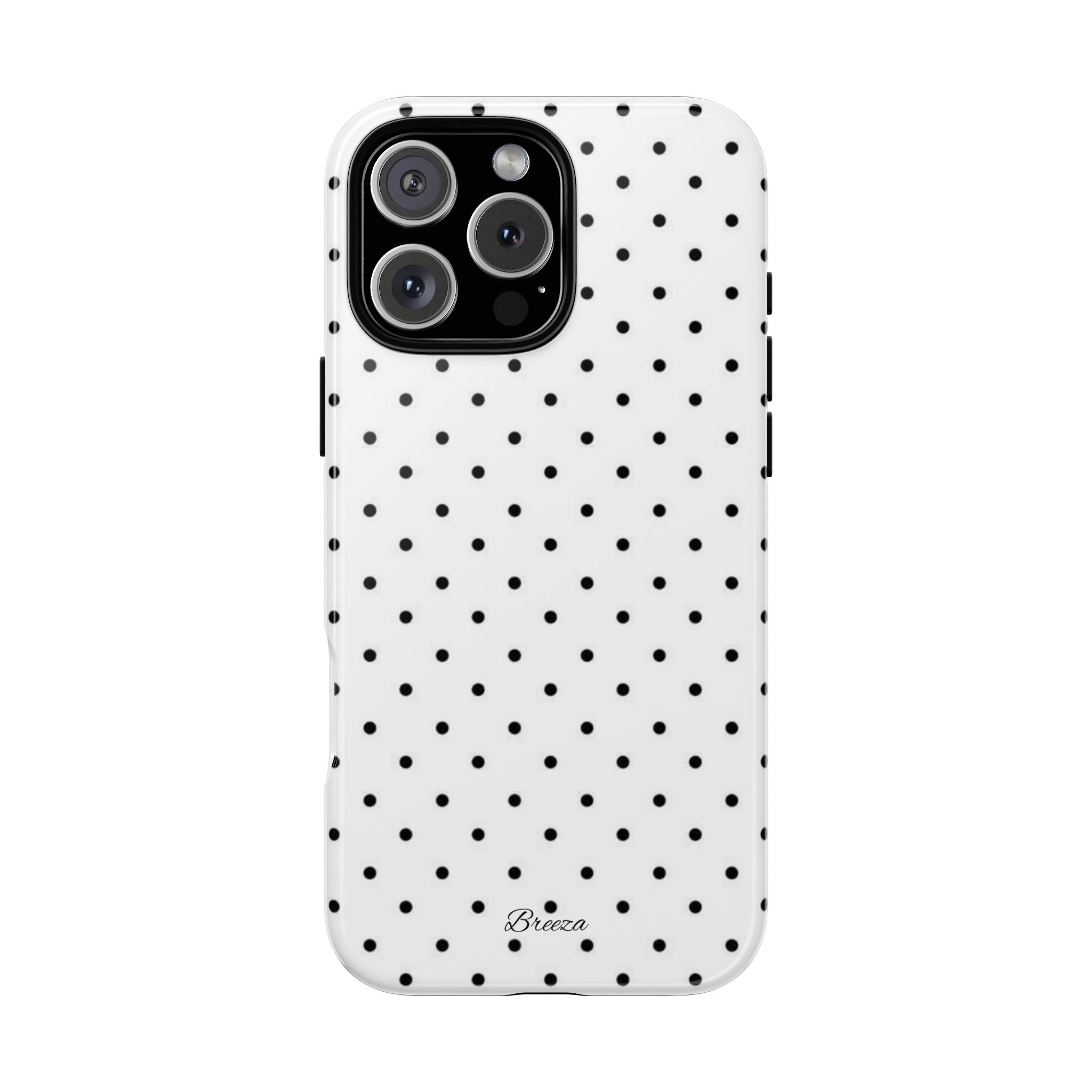 White & Black Polka Dot Phone Case