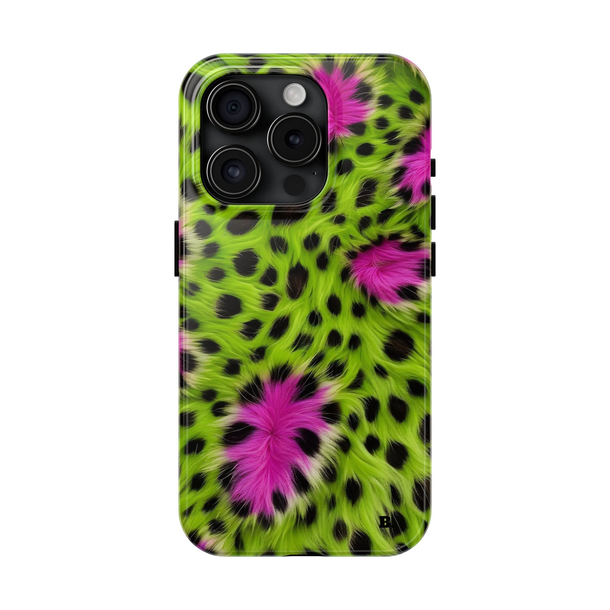 Bold Green & Pink Animal Fur Case