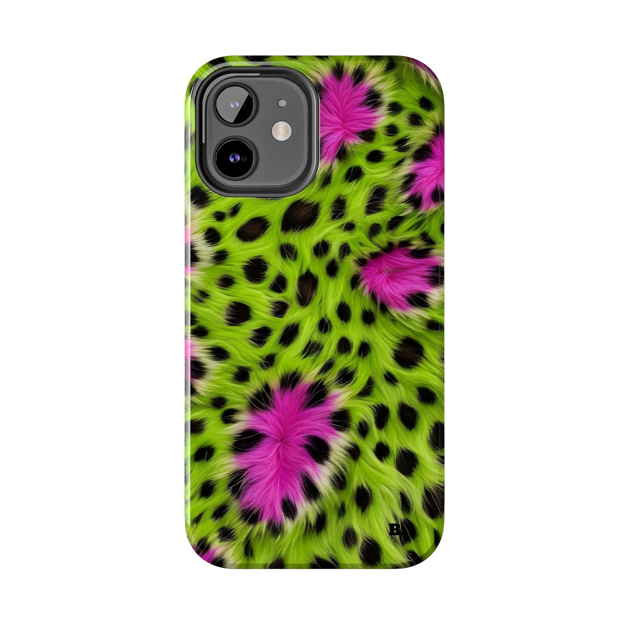 Bold Green & Pink Animal Fur Case