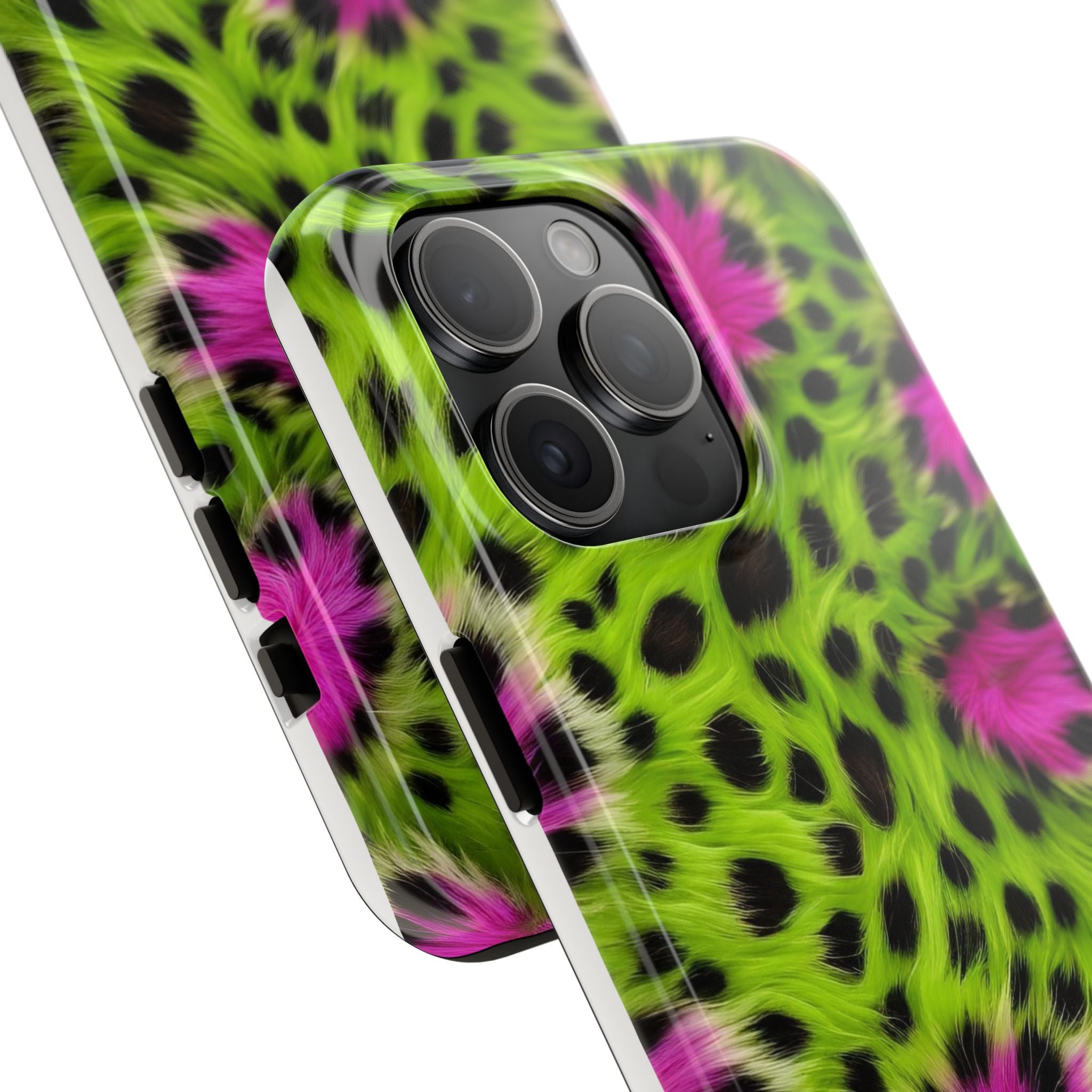 Bold Green & Pink Animal Fur Case