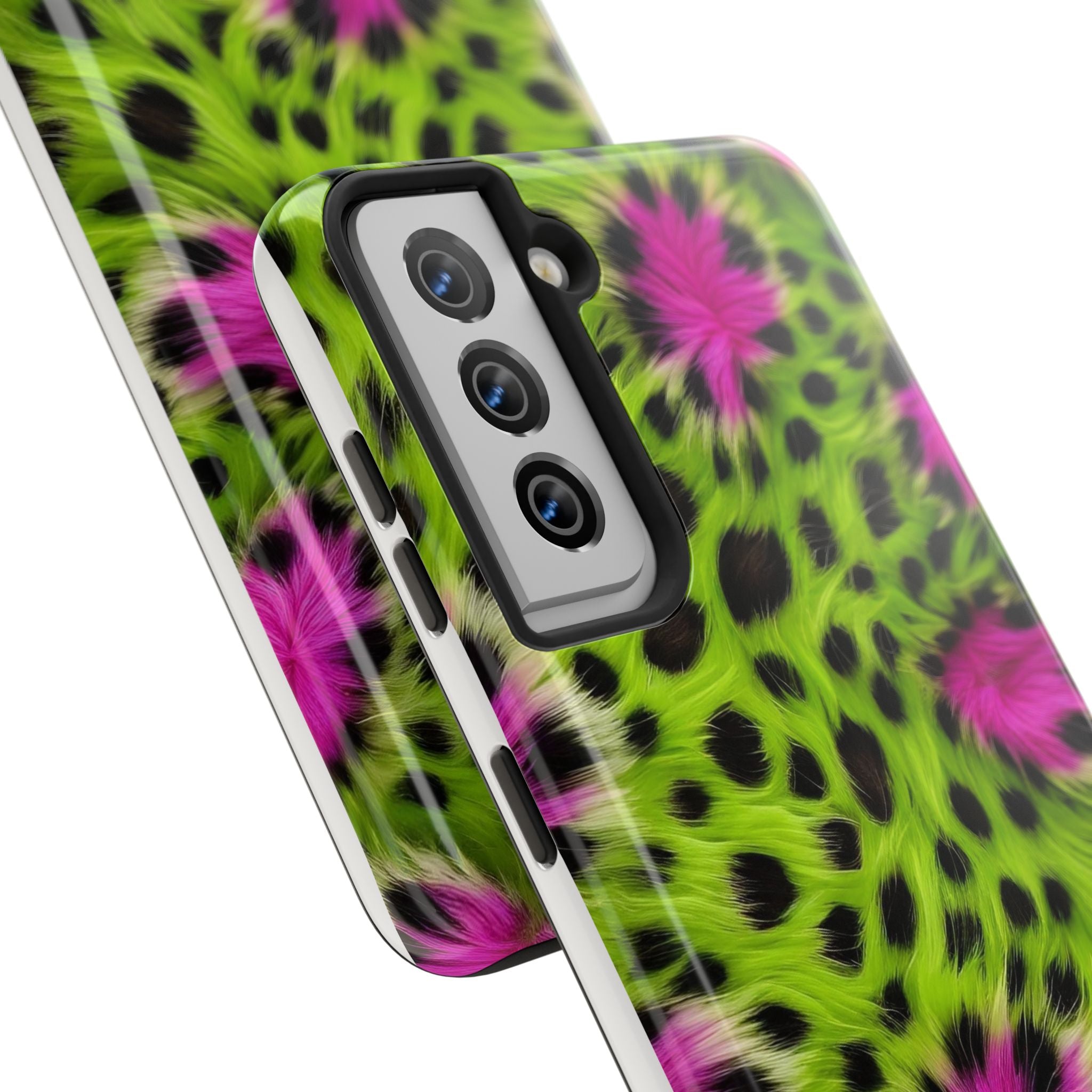 Bold Green & Pink Animal Fur Case