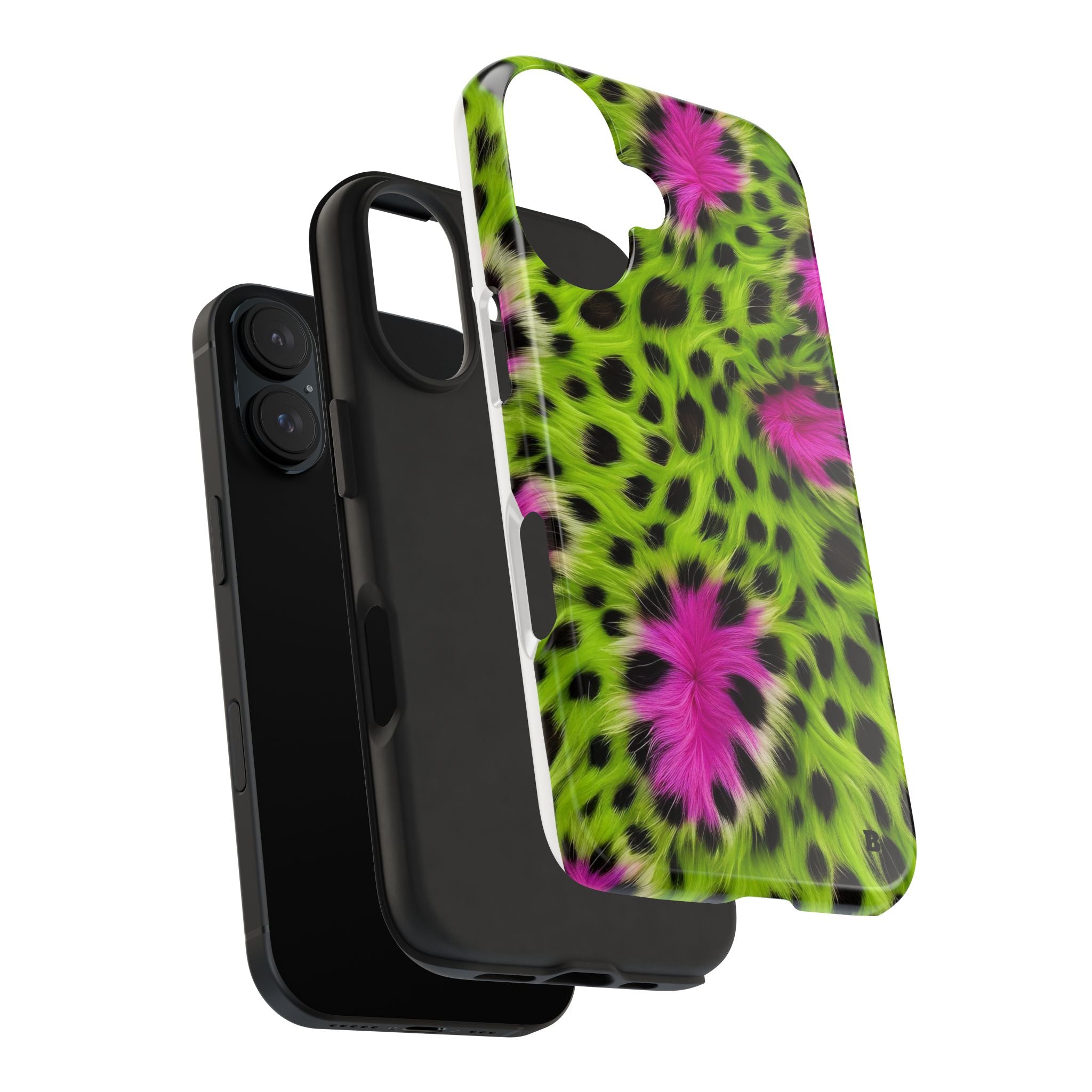 Bold Green & Pink Animal Fur Case