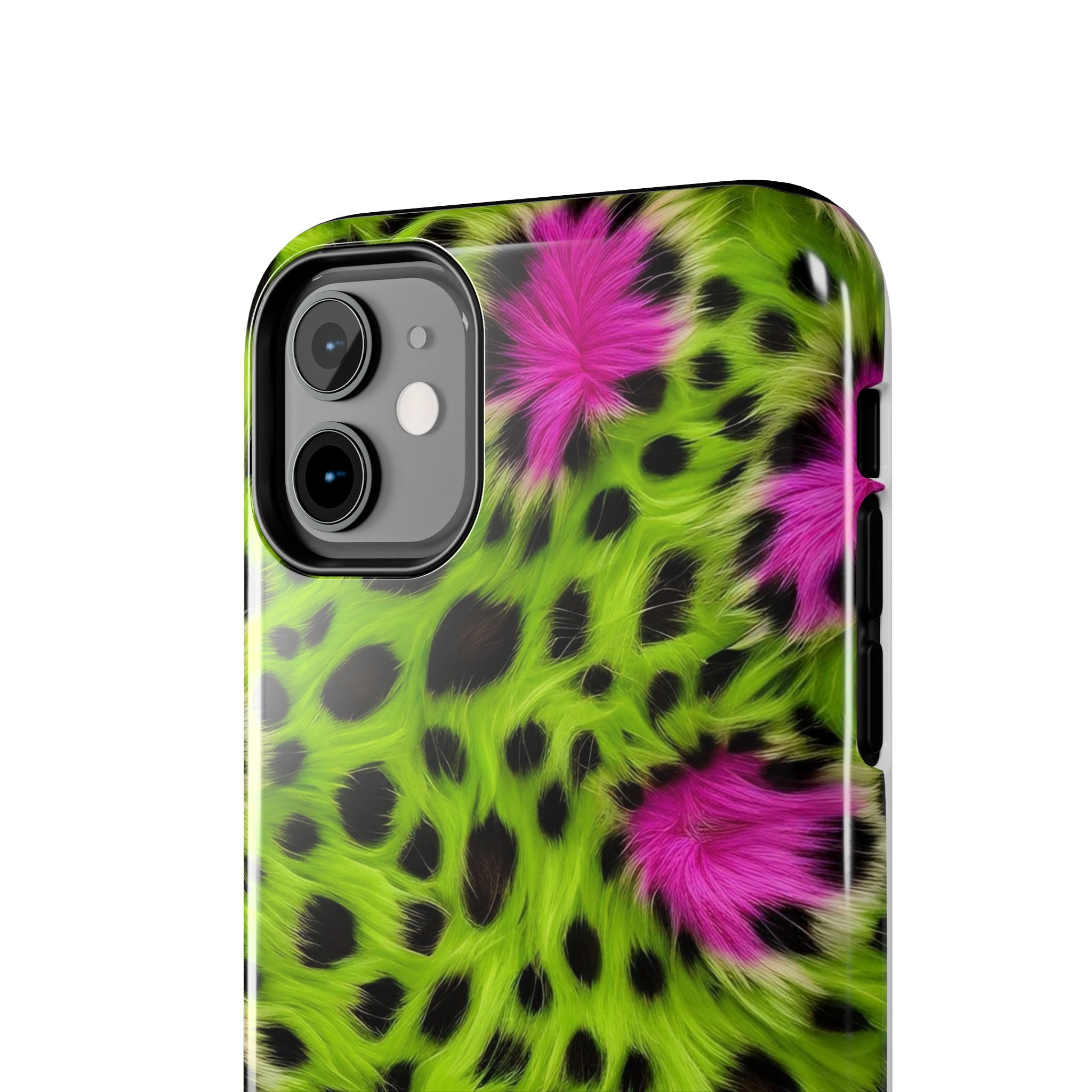 Bold Green & Pink Animal Fur Case