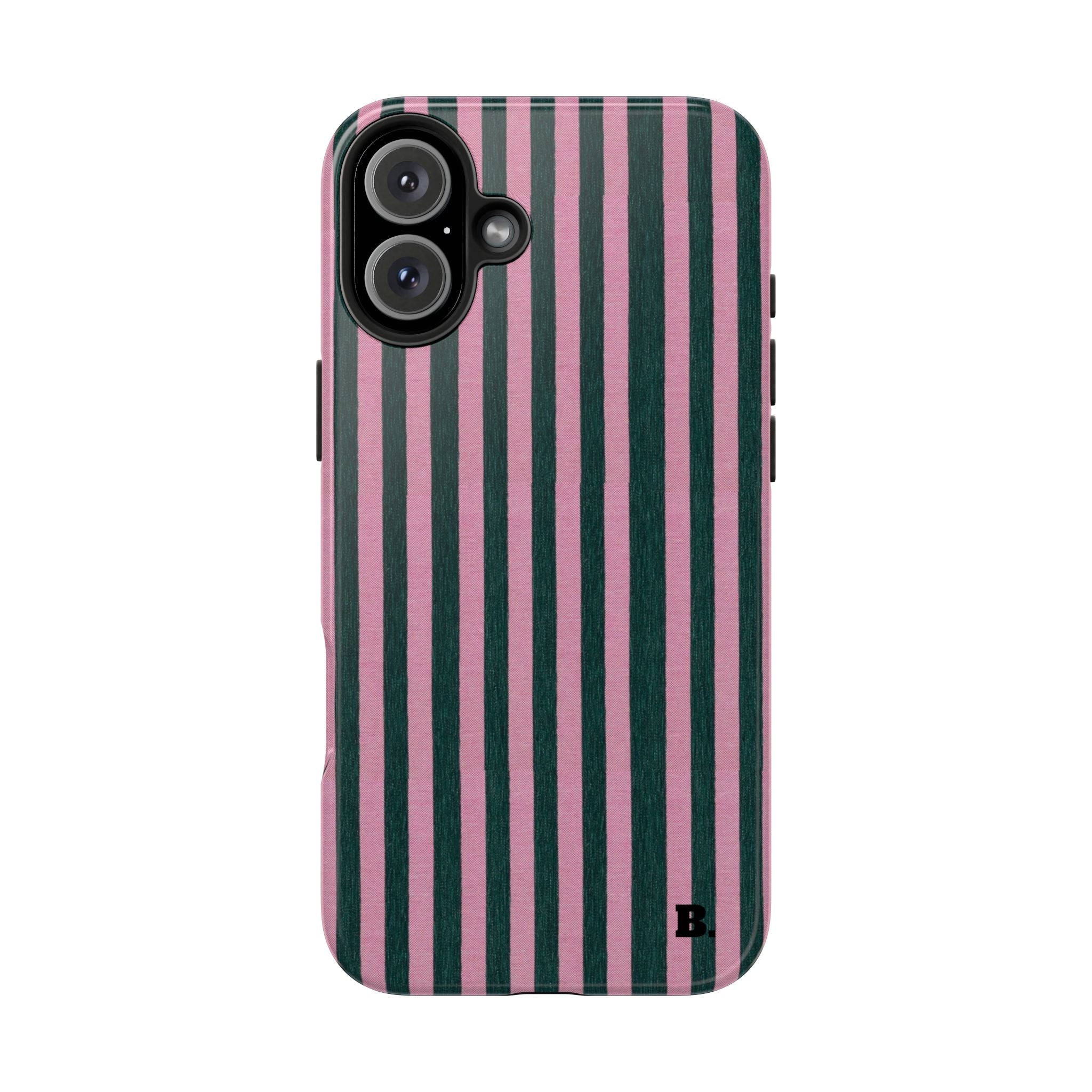 Pink & Green Striped Case