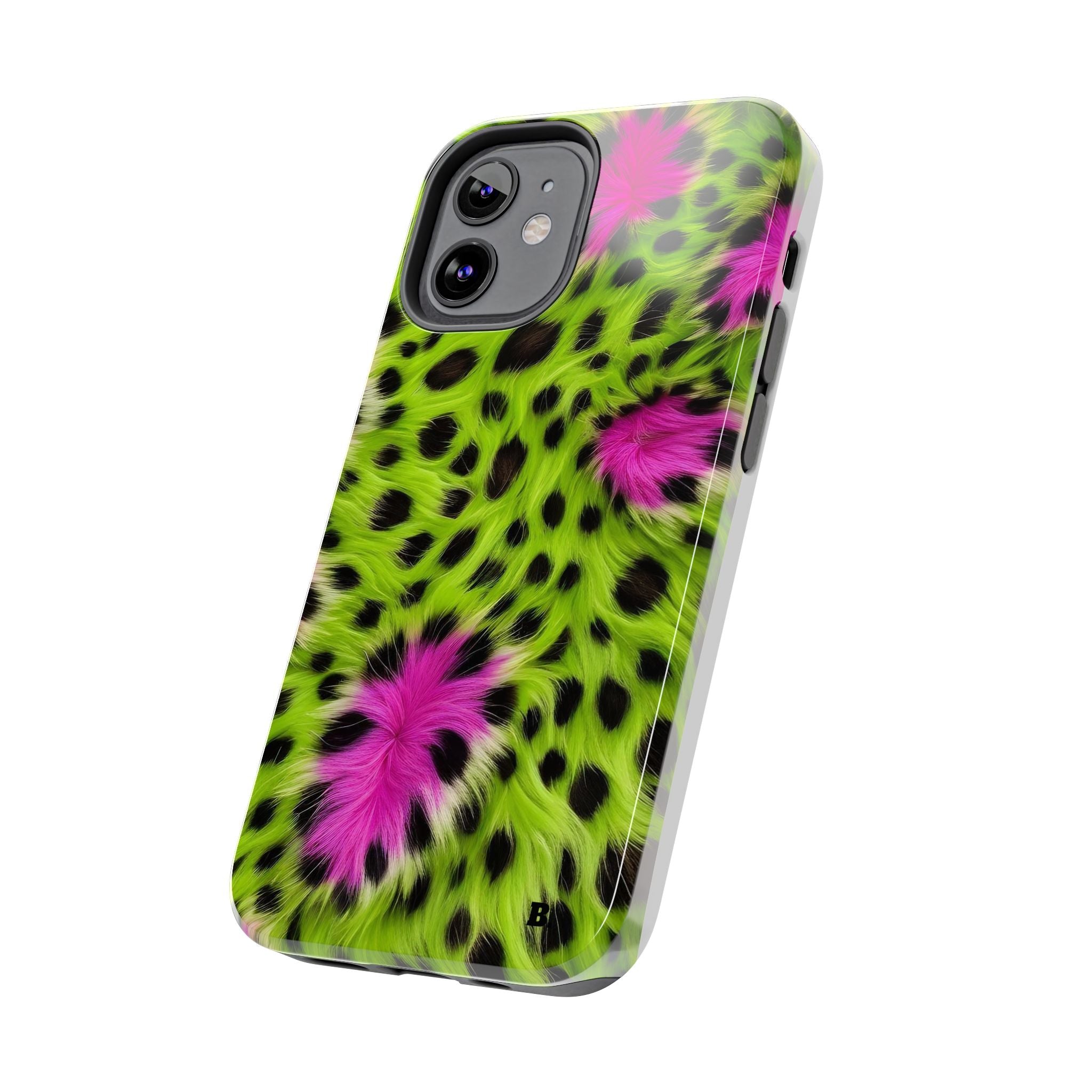 Bold Green & Pink Animal Fur Case