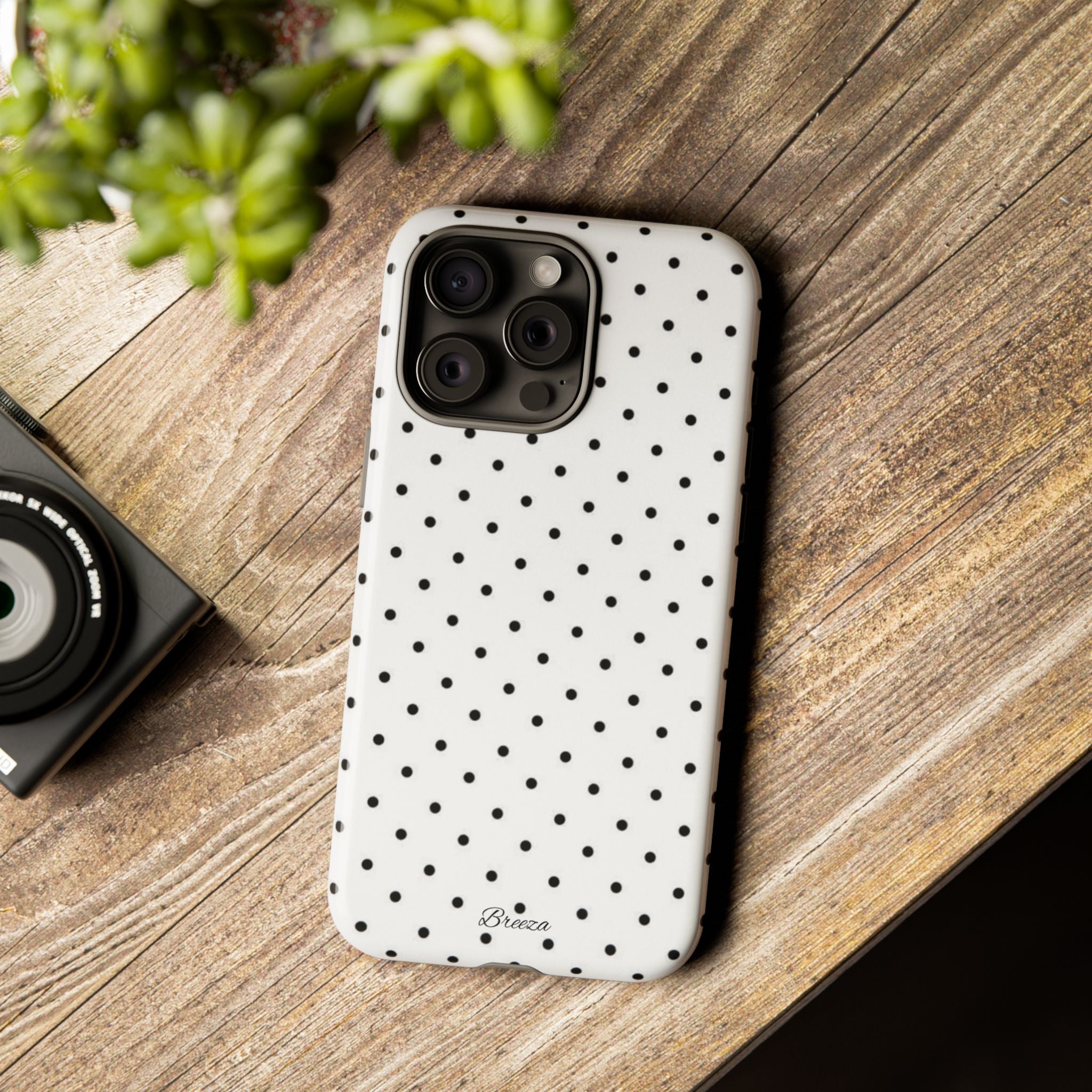 White & Black Polka Dot Phone Case