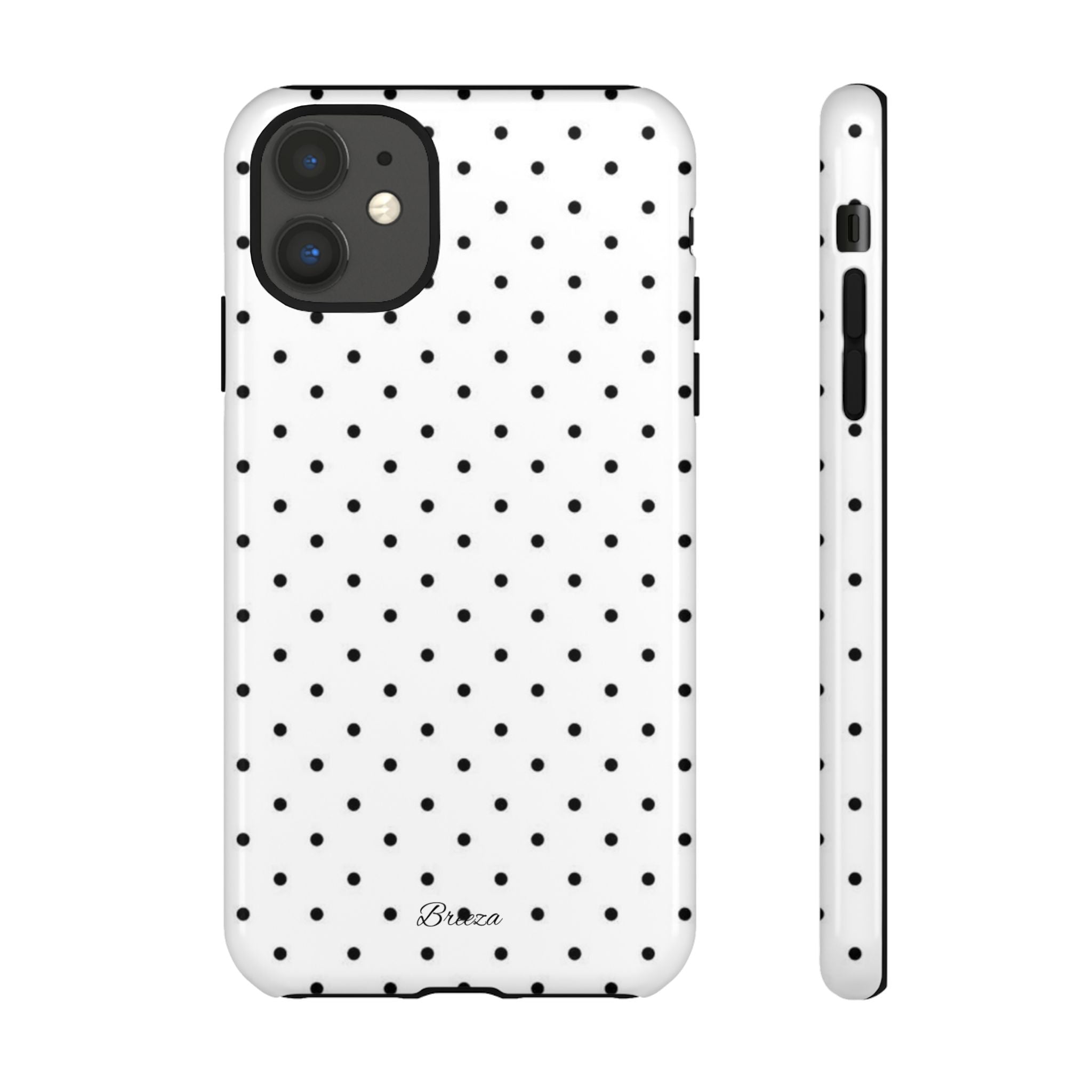 White & Black Polka Dot Phone Case