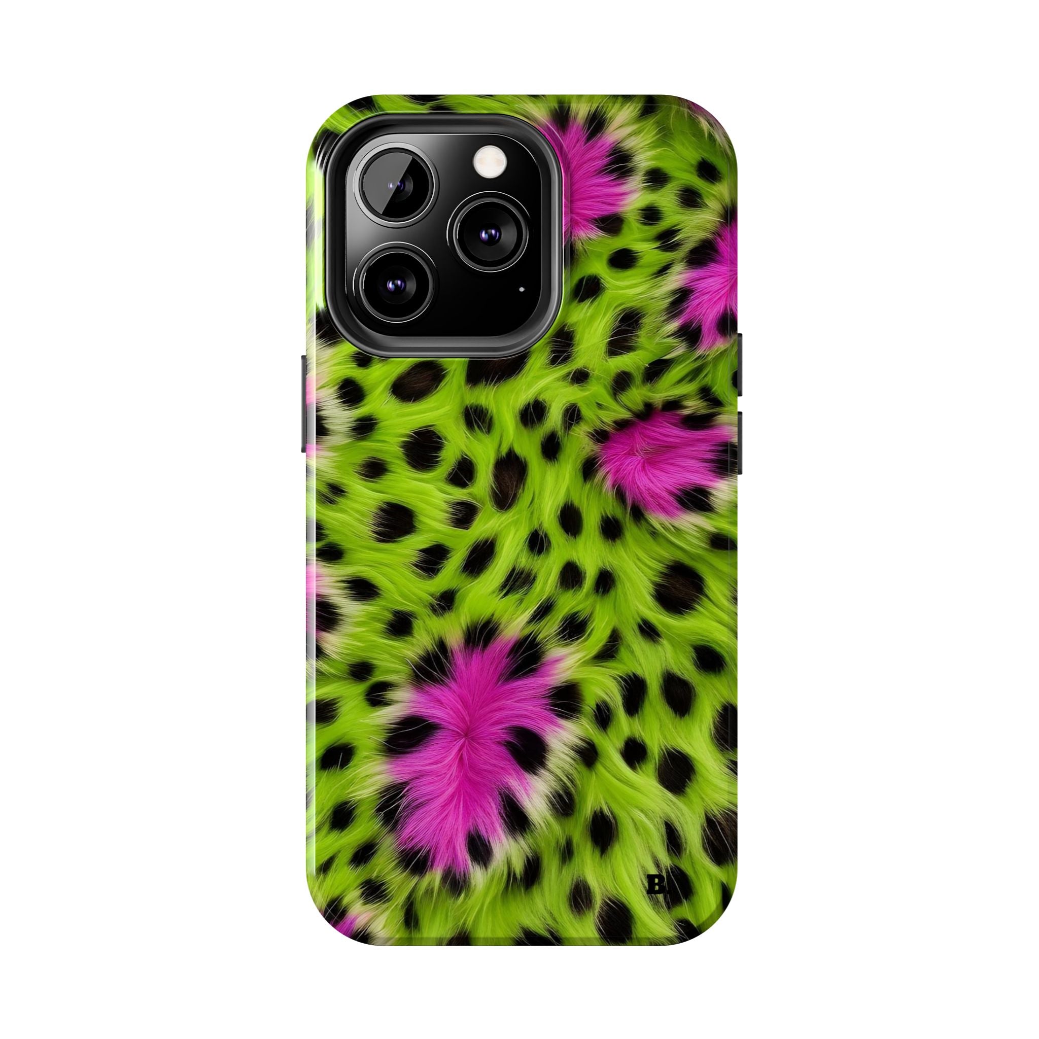 Bold Green & Pink Animal Fur Case