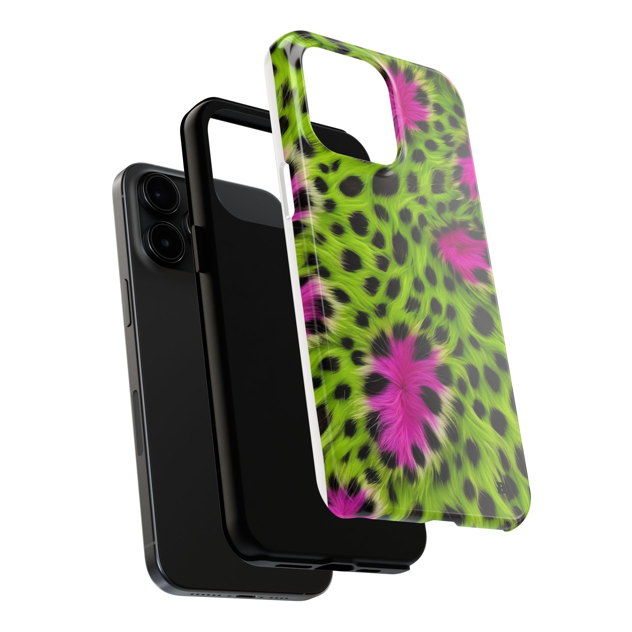 Bold Green & Pink Animal Fur Case