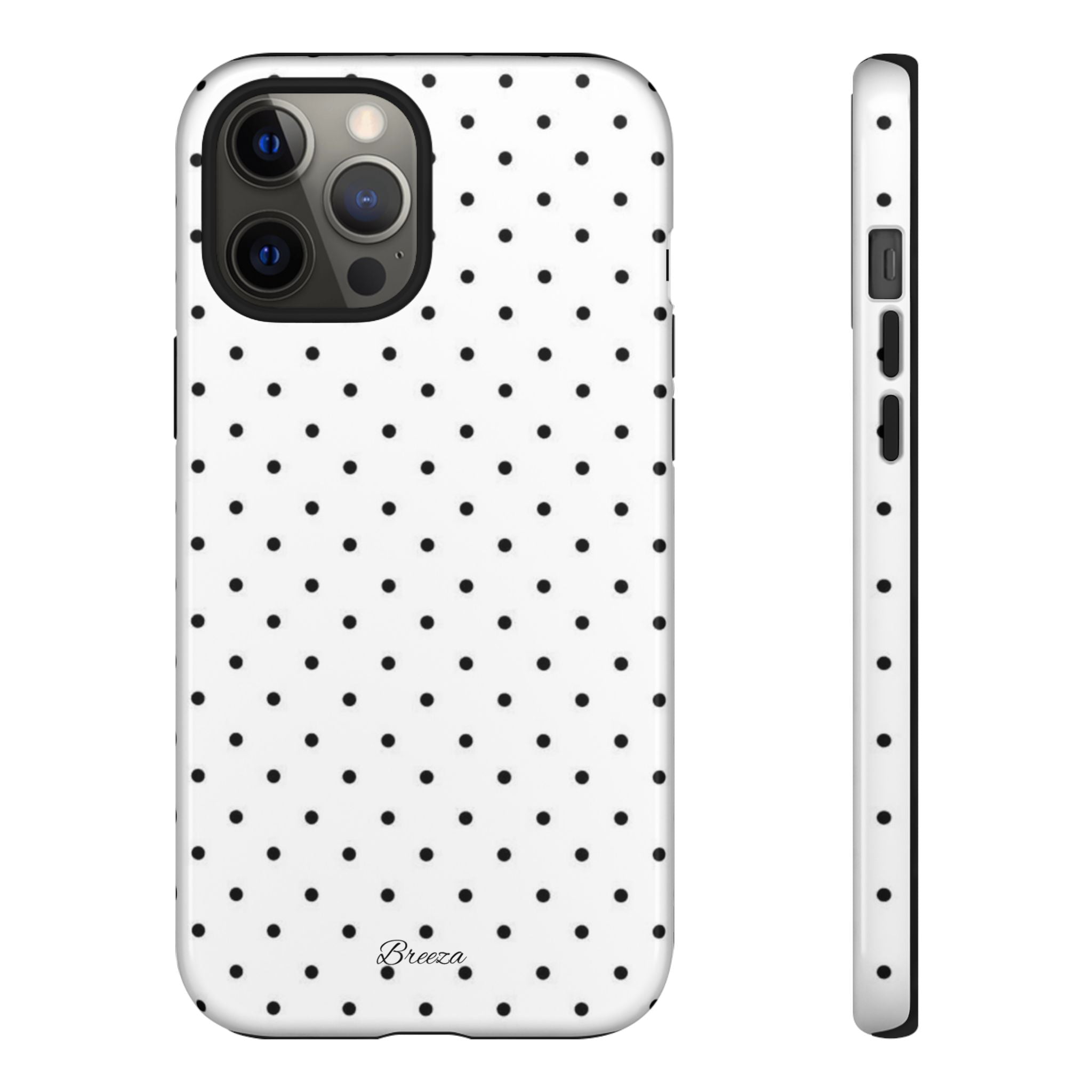 White & Black Polka Dot Phone Case