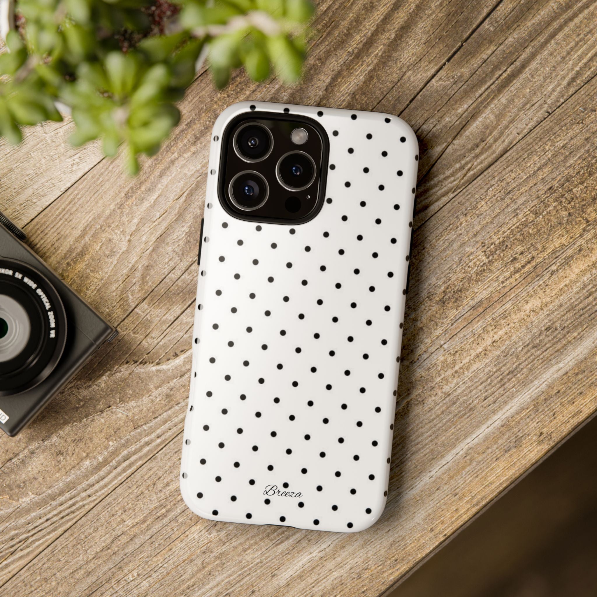 White & Black Polka Dot Phone Case