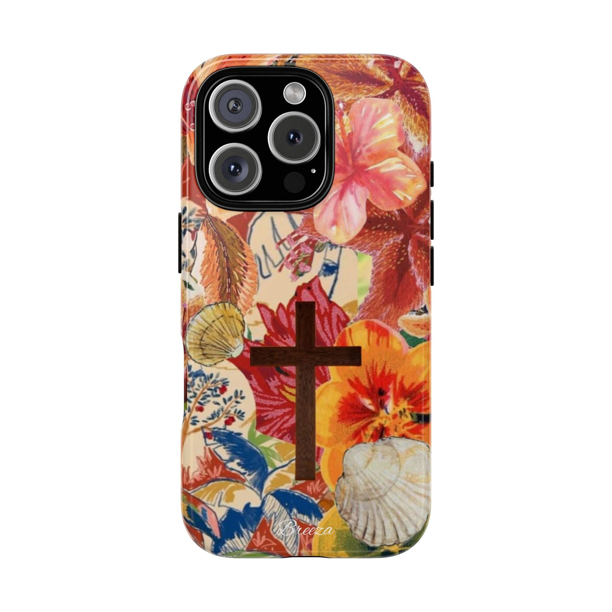 Floral Phone Case with Cross