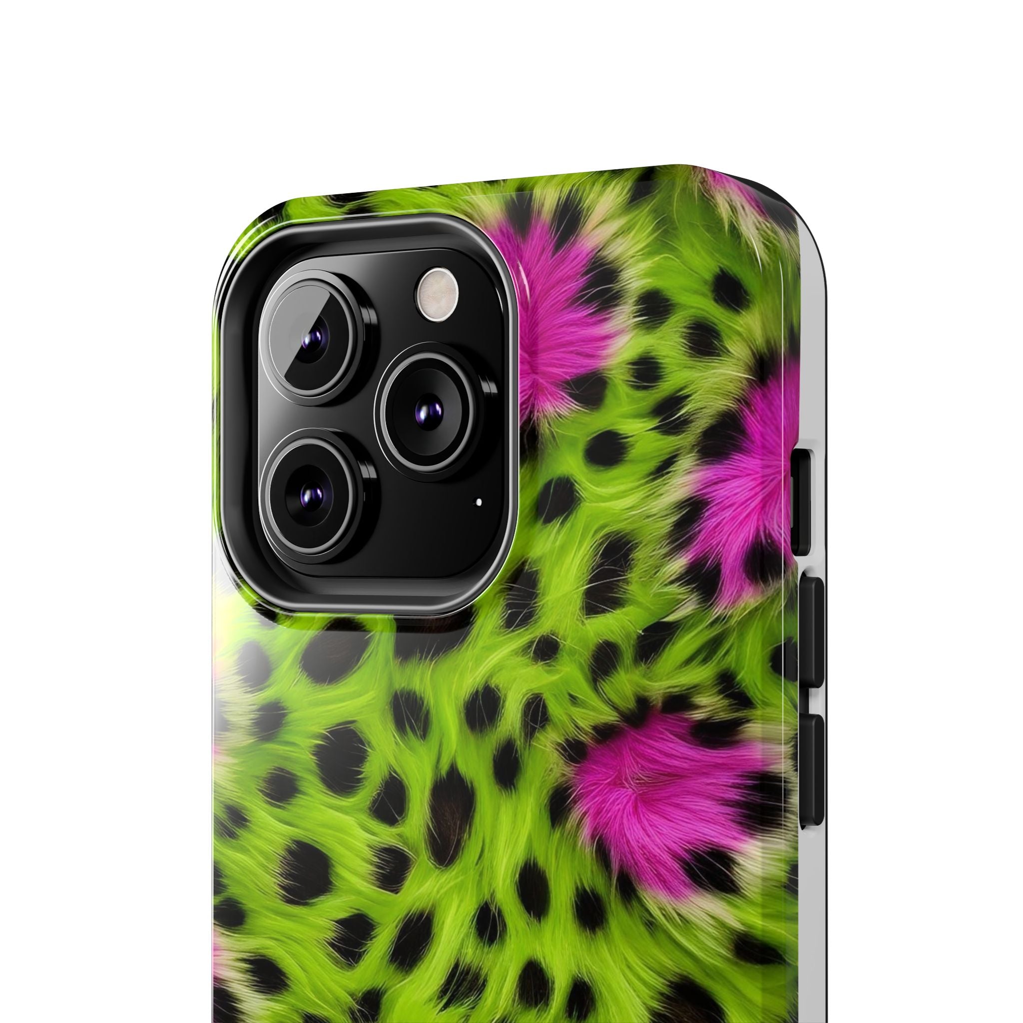 Bold Green & Pink Animal Fur Case