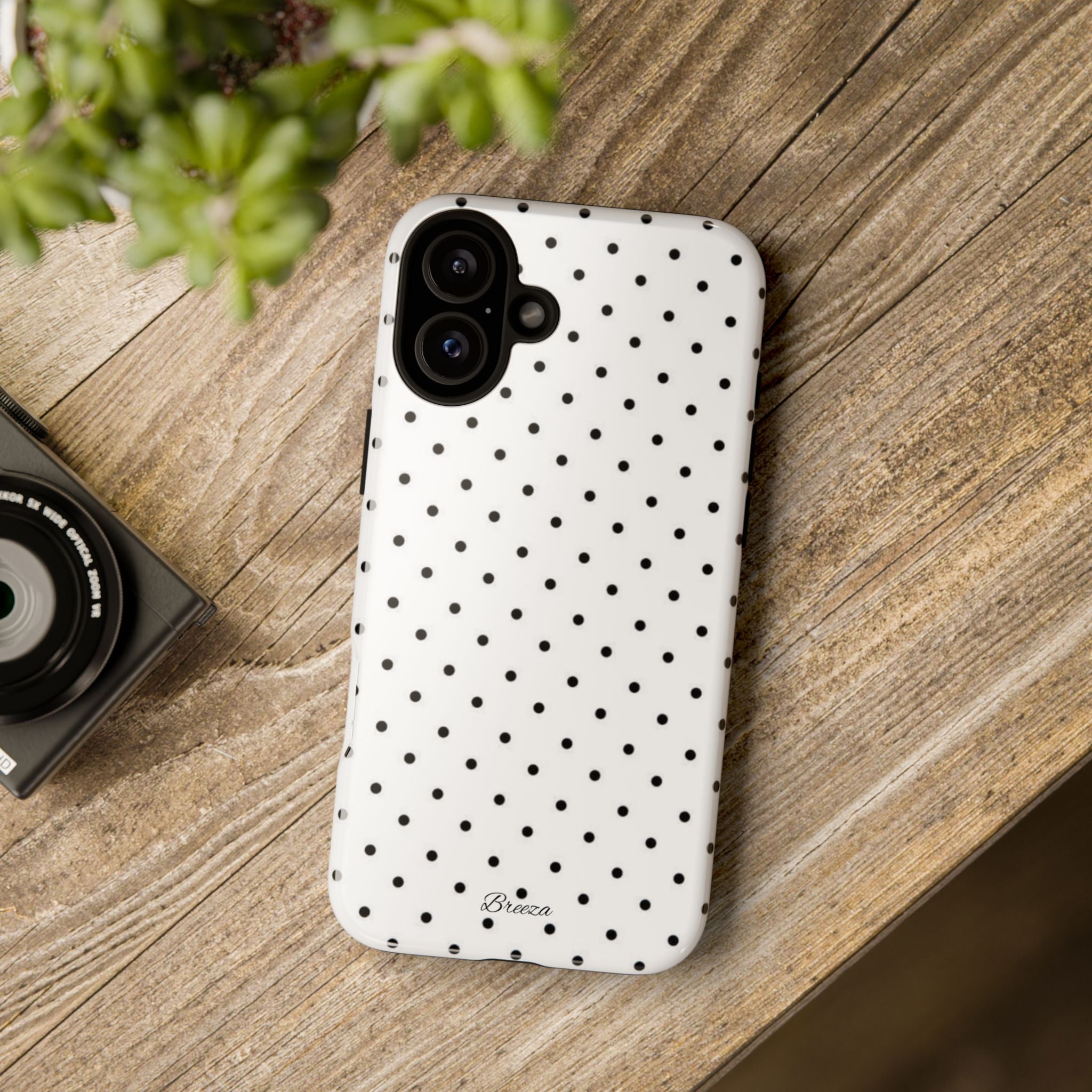 White & Black Polka Dot Phone Case