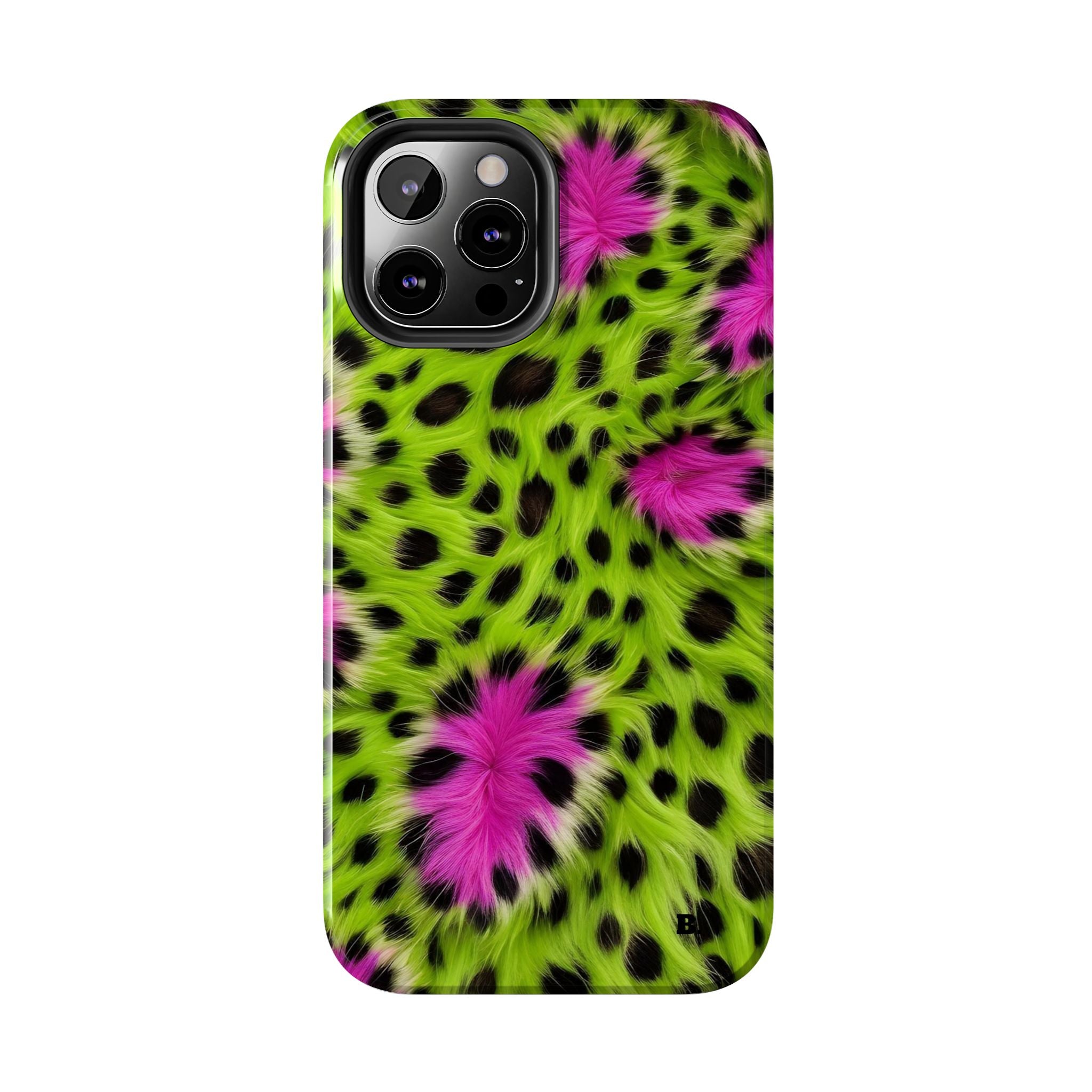 Bold Green & Pink Animal Fur Case