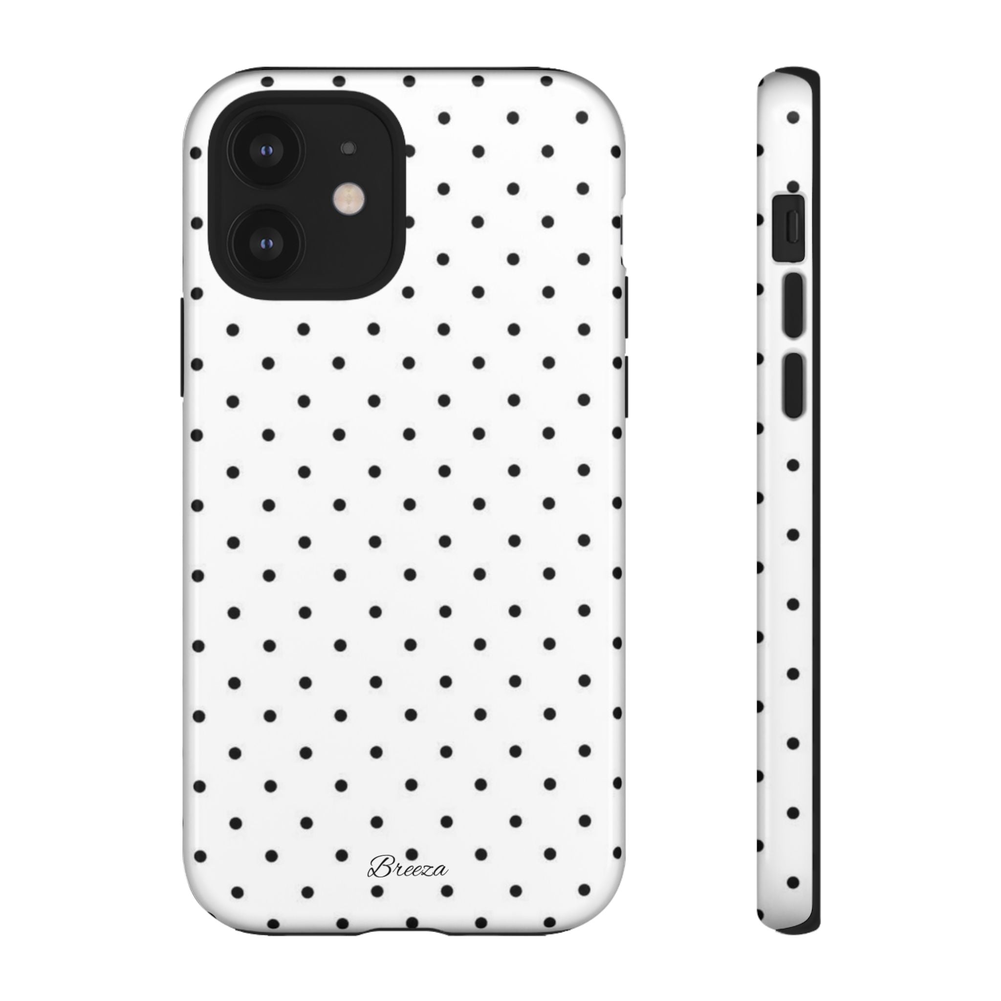 White & Black Polka Dot Phone Case