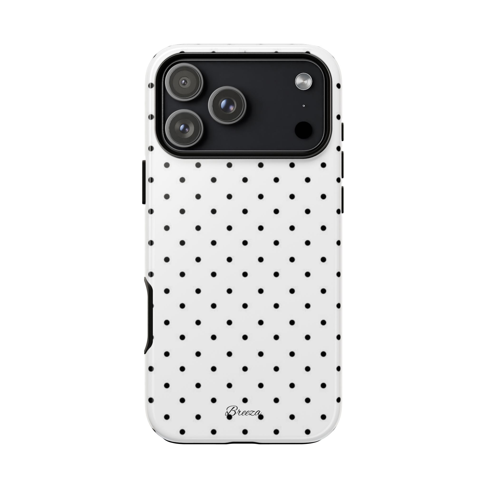 White & Black Polka Dot Phone Case