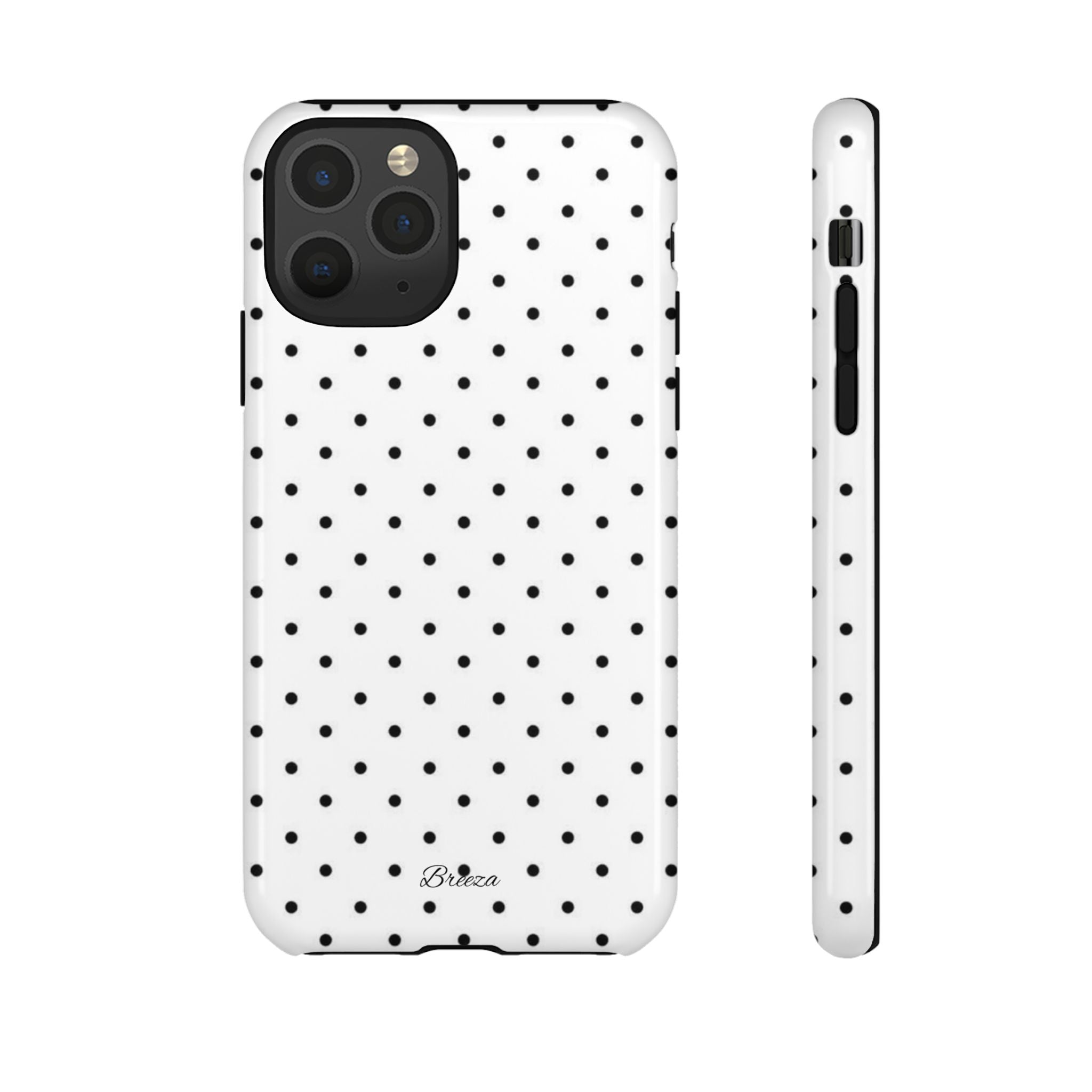 White & Black Polka Dot Phone Case