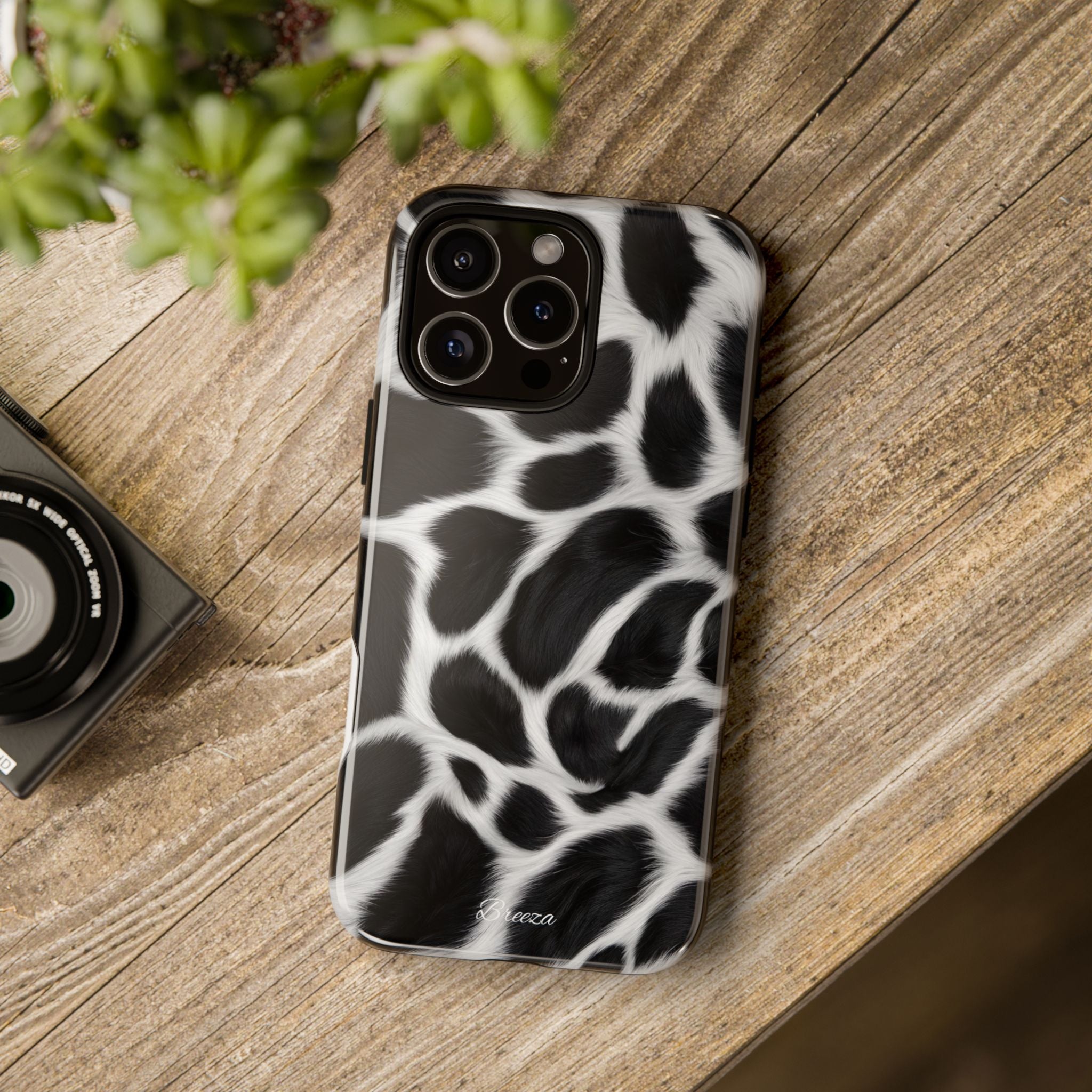 Furry Cow Print Phone Case