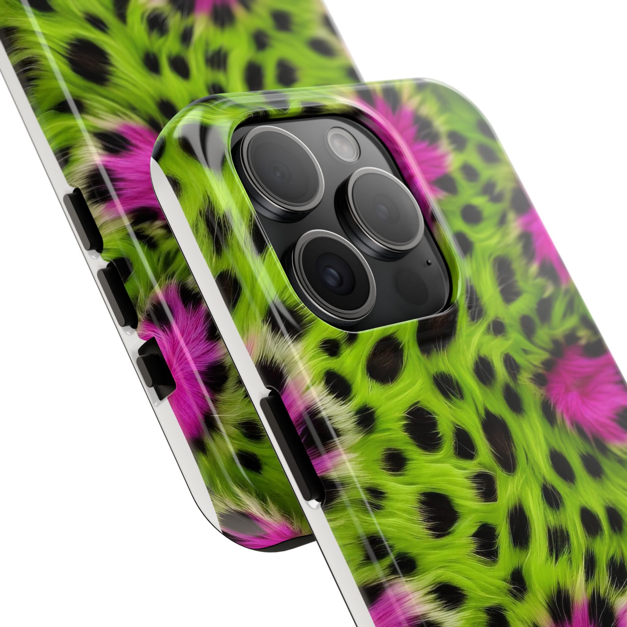 Bold Green & Pink Animal Fur Case
