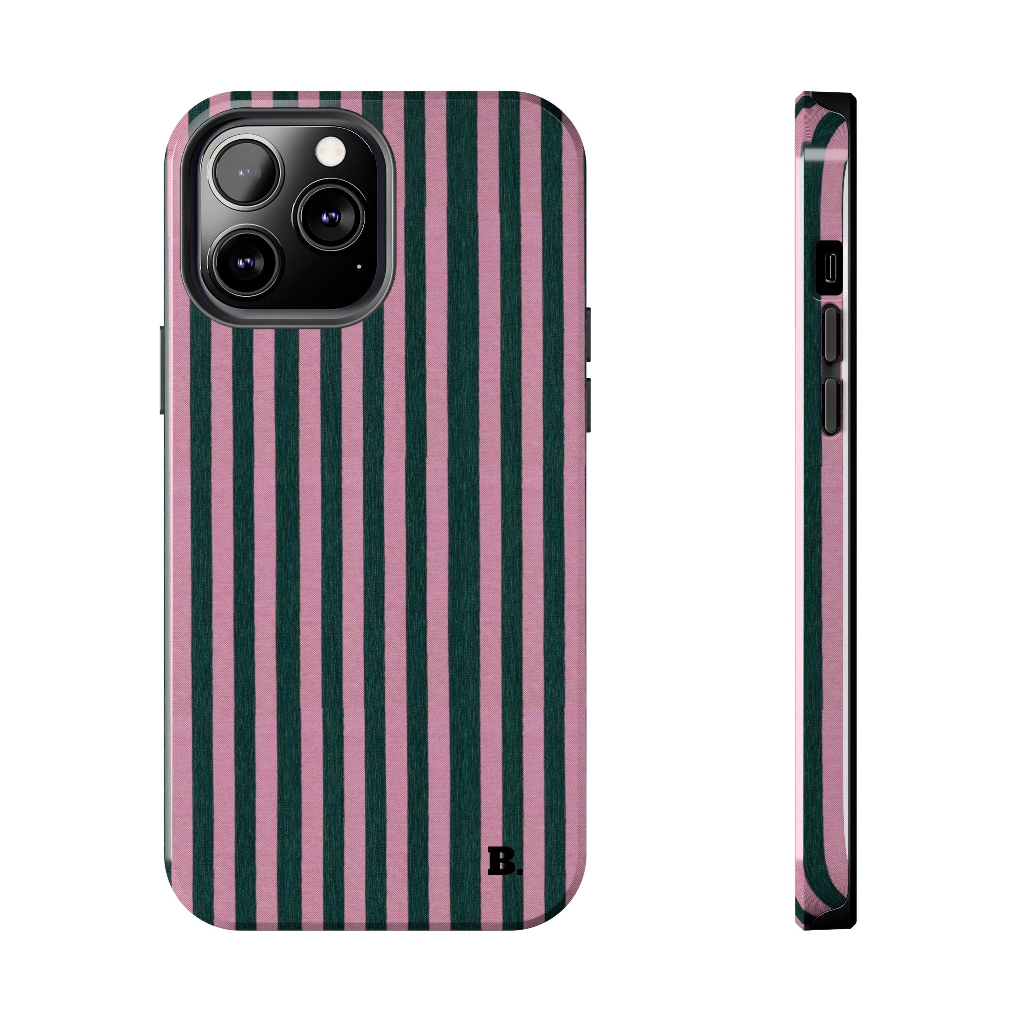 Pink & Green Striped Case