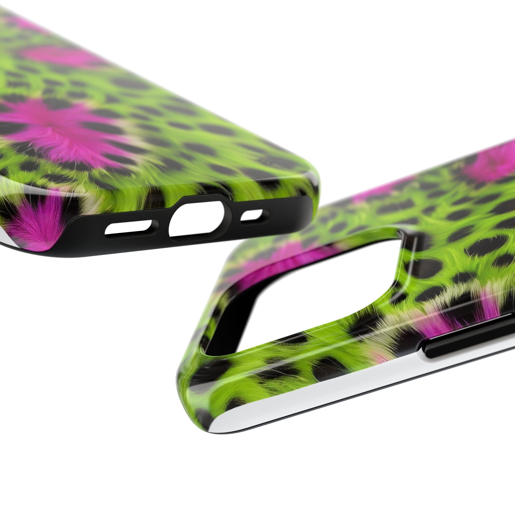 Bold Green & Pink Animal Fur Case