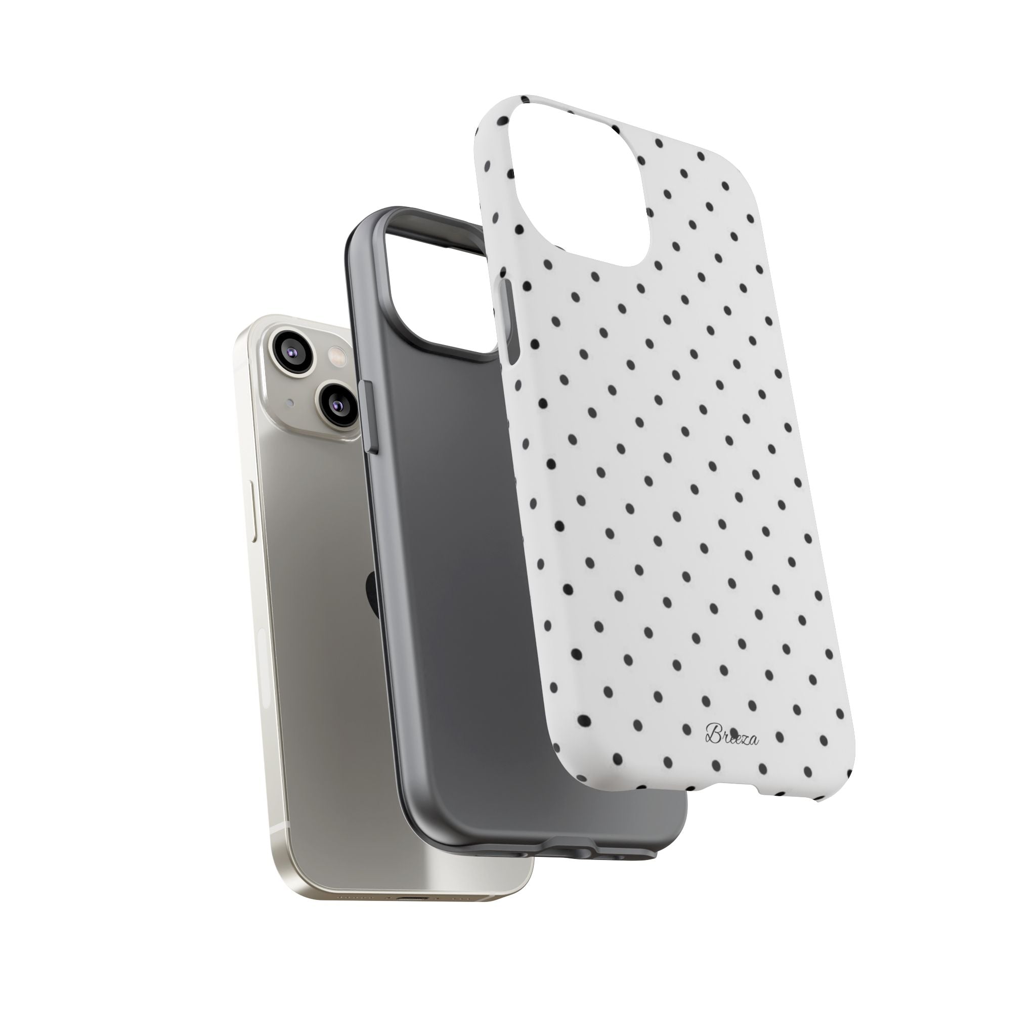 White & Black Polka Dot Phone Case