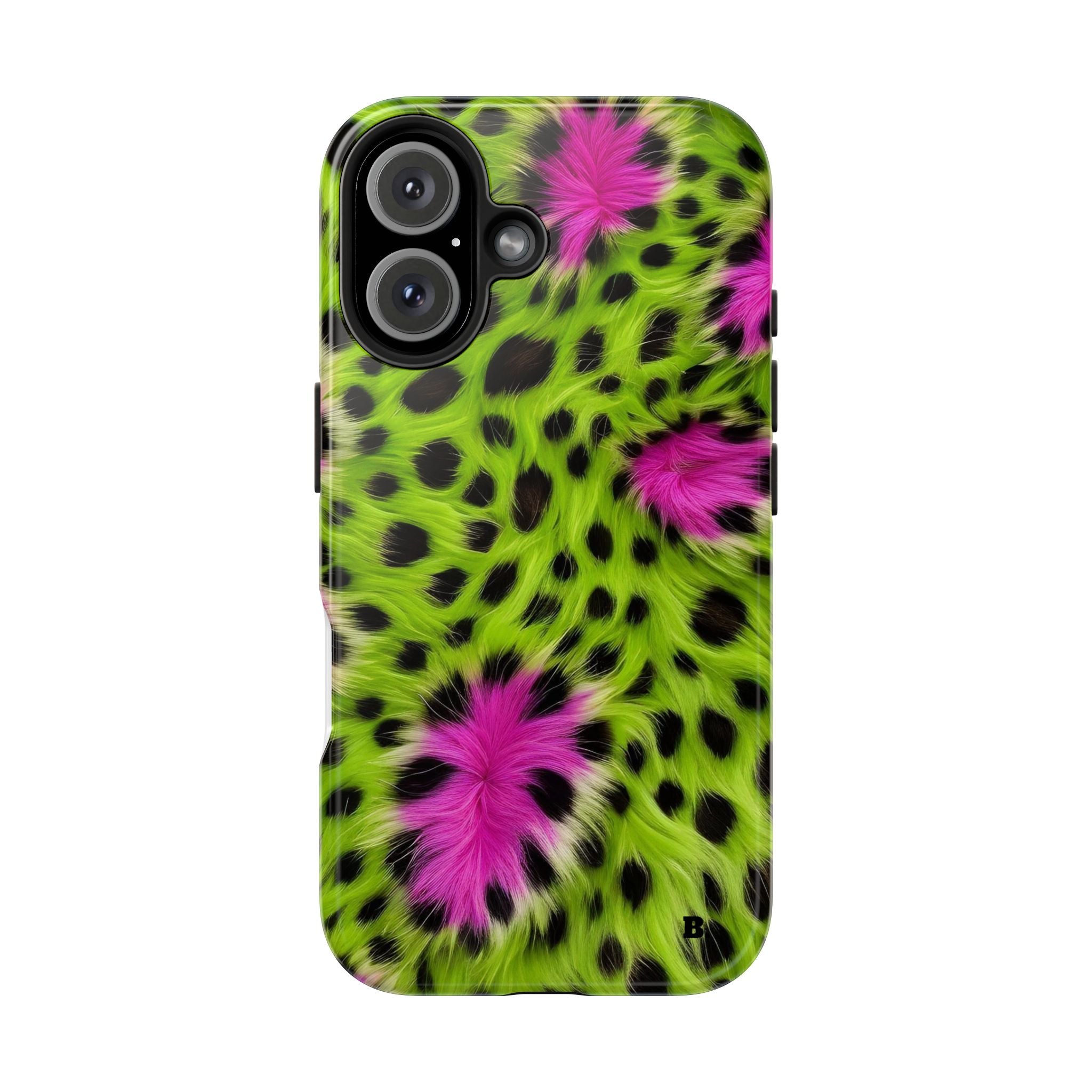 Bold Green & Pink Animal Fur Case