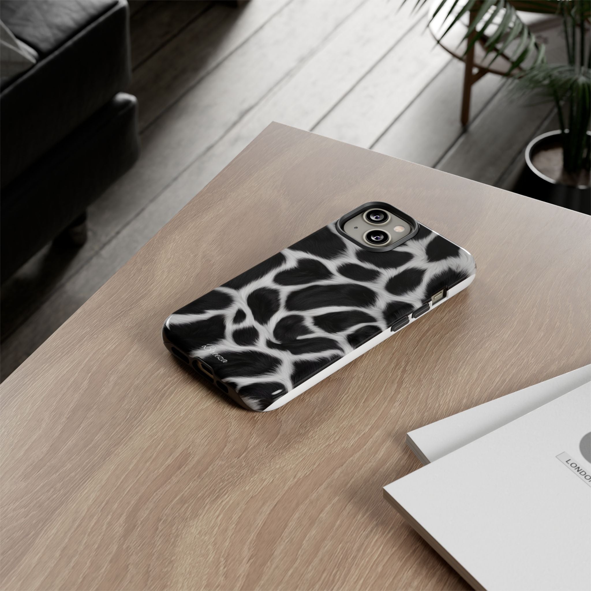 Furry Cow Print Phone Case